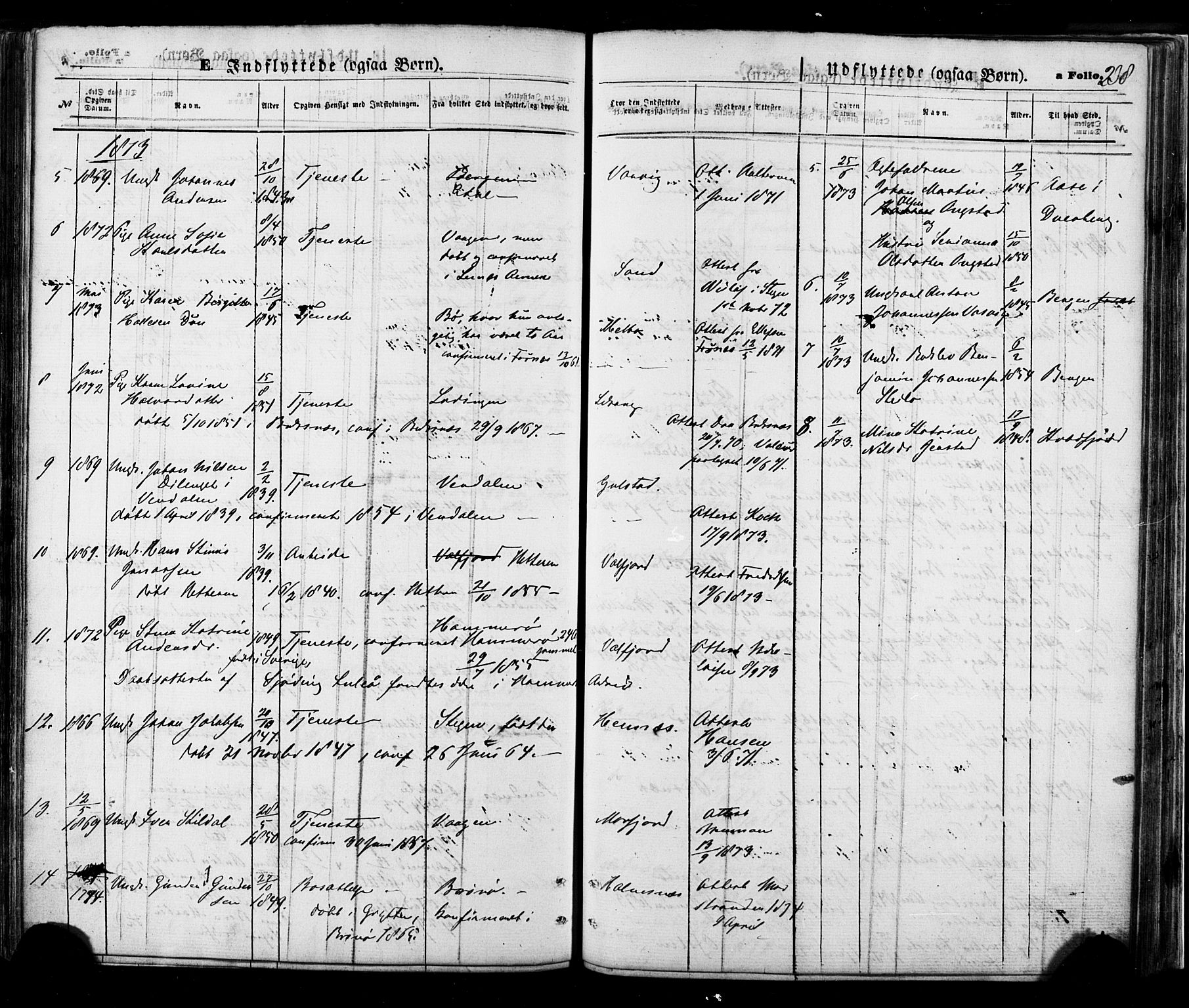 Ministerialprotokoller, klokkerbøker og fødselsregistre - Nordland, AV/SAT-A-1459/888/L1242: Parish register (official) no. 888A08, 1870-1875, p. 238