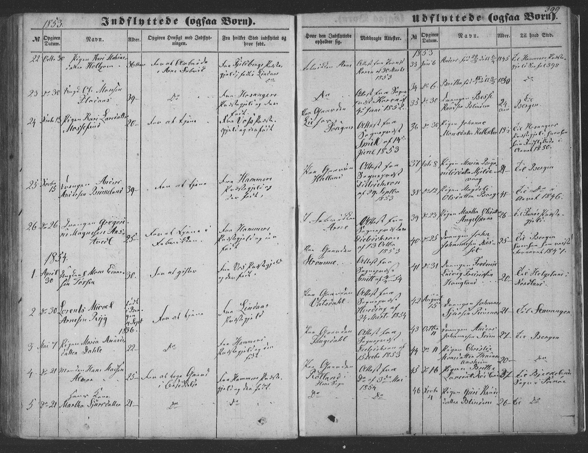 Haus sokneprestembete, AV/SAB-A-75601/H/Haa: Parish register (official) no. A 16 II, 1848-1857, p. 399