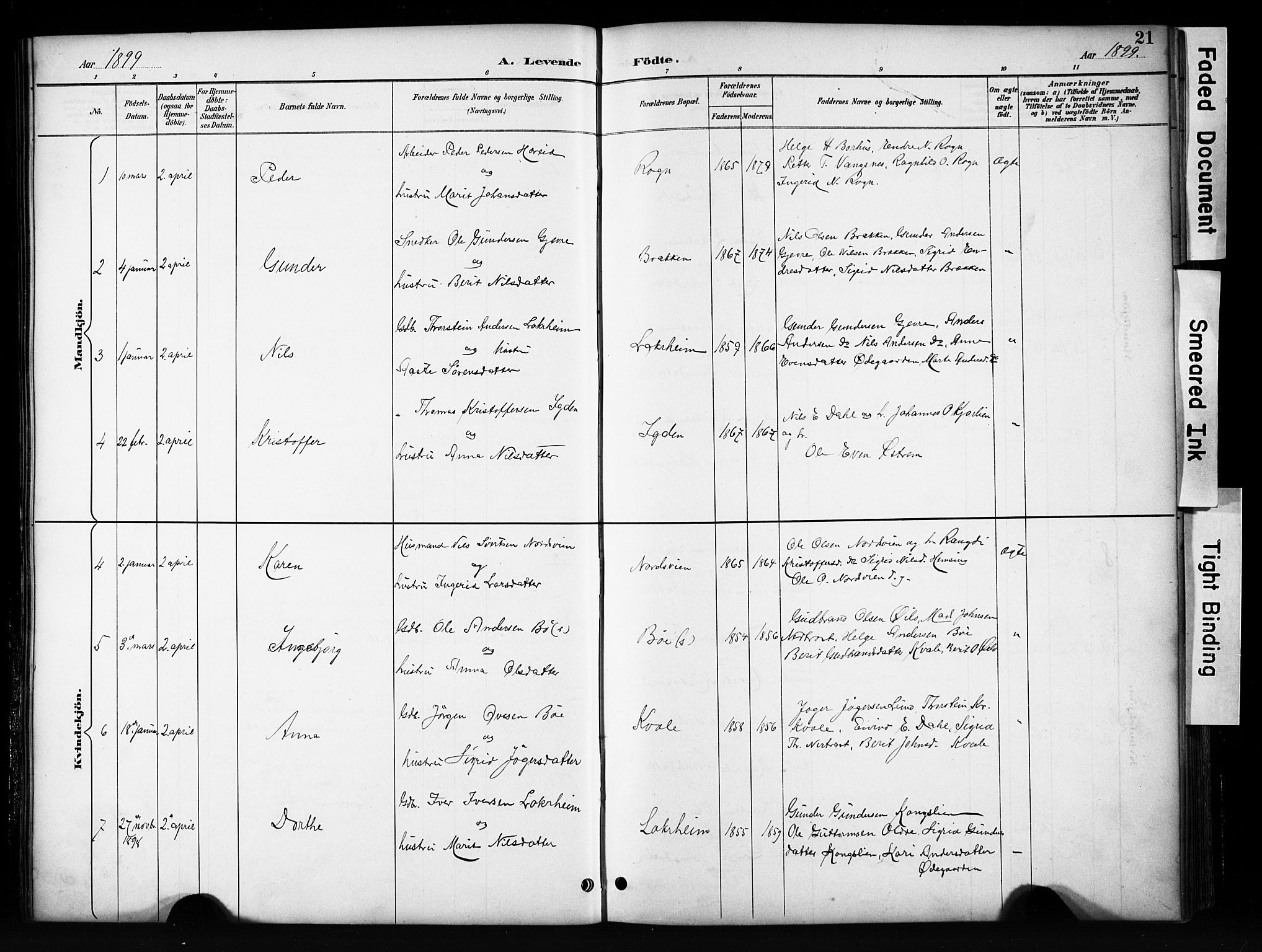 Vang prestekontor, Valdres, SAH/PREST-140/H/Hb/L0006: Parish register (copy) no. 6, 1893-1918, p. 21