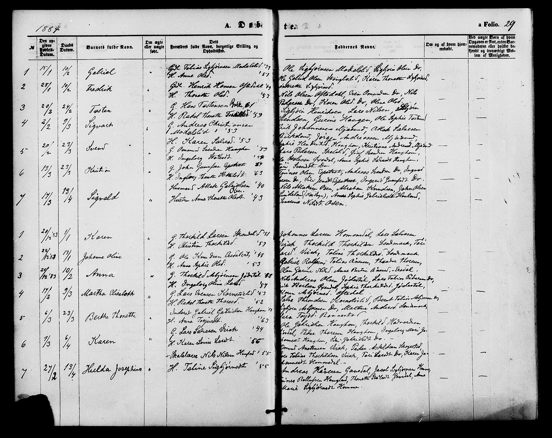 Bakke sokneprestkontor, SAK/1111-0002/F/Fa/Faa/L0007: Parish register (official) no. A 7, 1877-1886, p. 29
