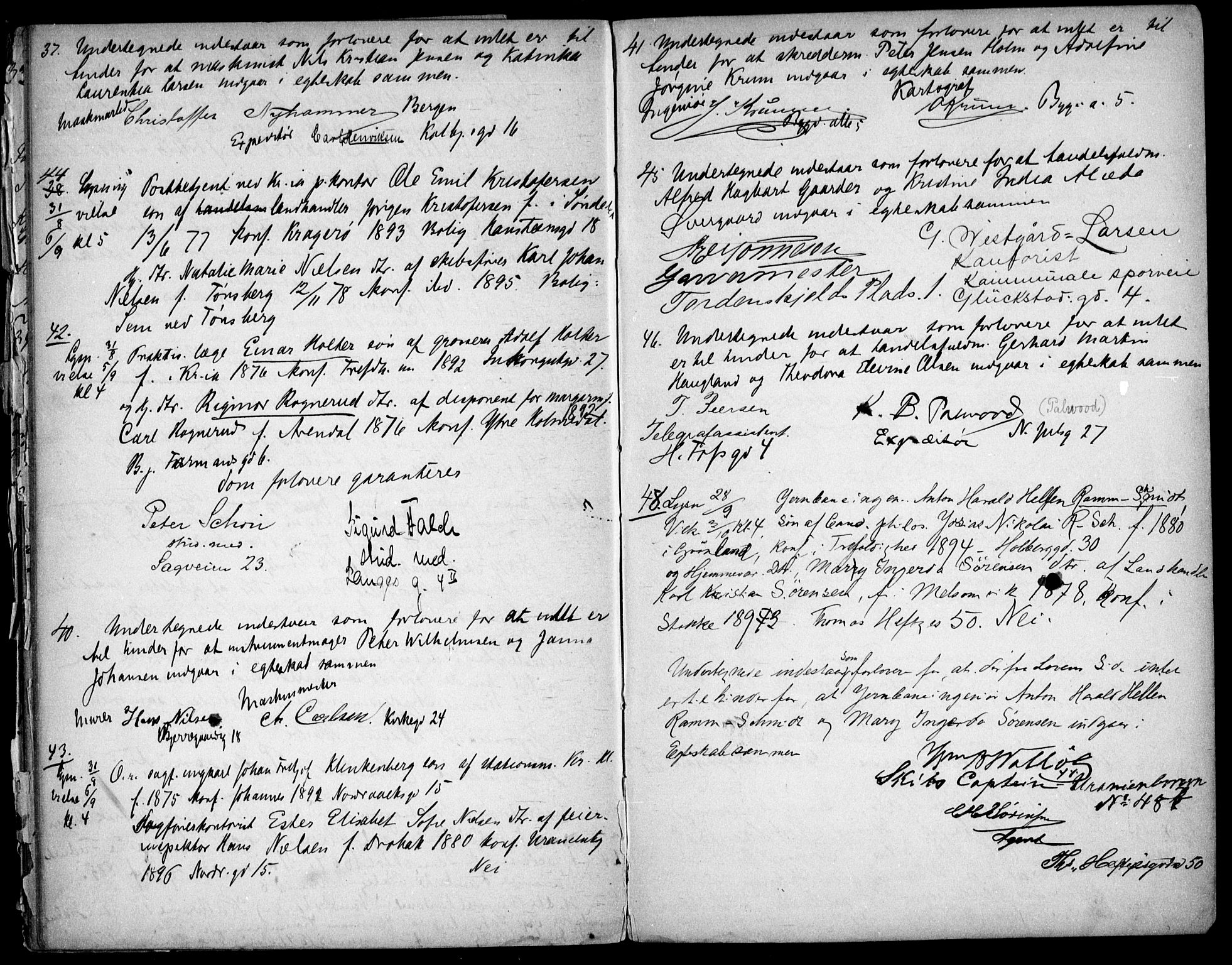 Frogner prestekontor Kirkebøker, AV/SAO-A-10886/H/Ha/L0001: Banns register no. 1, 1898-1903