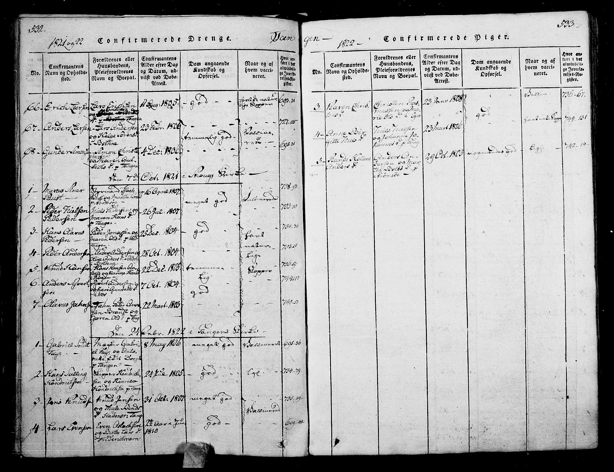 Skoger kirkebøker, SAKO/A-59/F/Fa/L0002: Parish register (official) no. I 2 /2, 1814-1842, p. 532-533