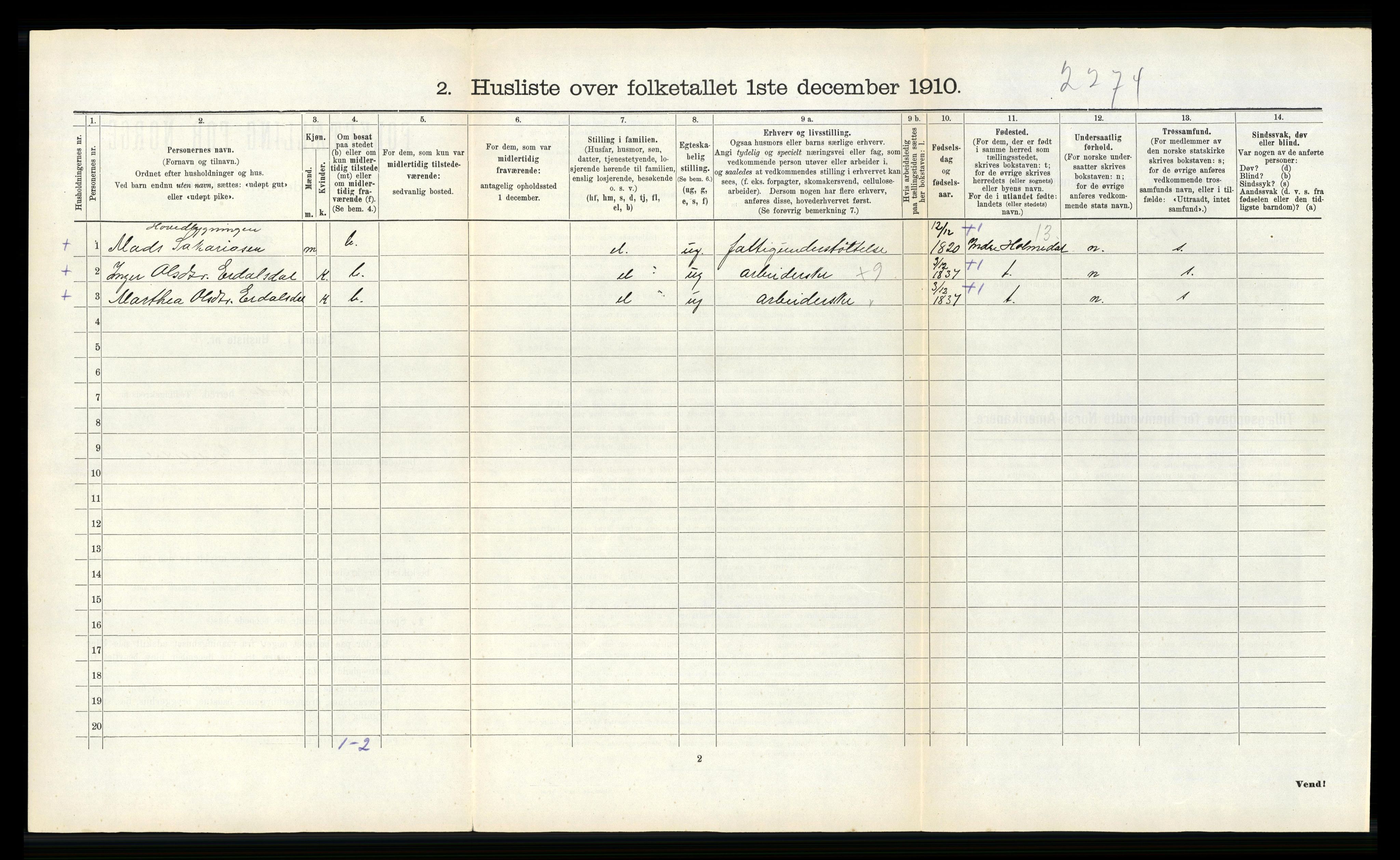 RA, 1910 census for Førde, 1910, p. 74