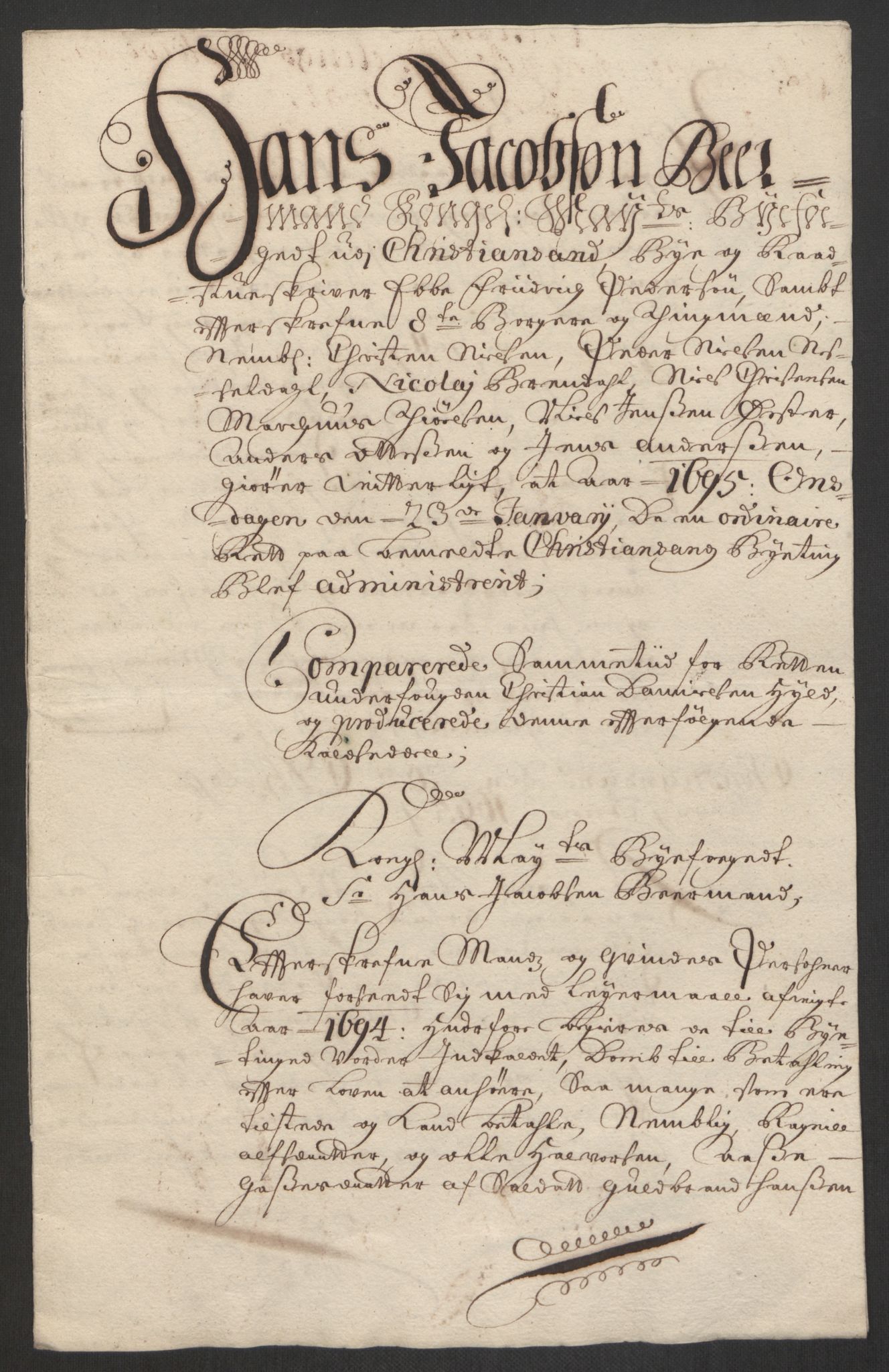 Rentekammeret inntil 1814, Reviderte regnskaper, Byregnskaper, AV/RA-EA-4066/R/Rm/L0285: [M18] Sikt og sakefall, 1681-1718, p. 218