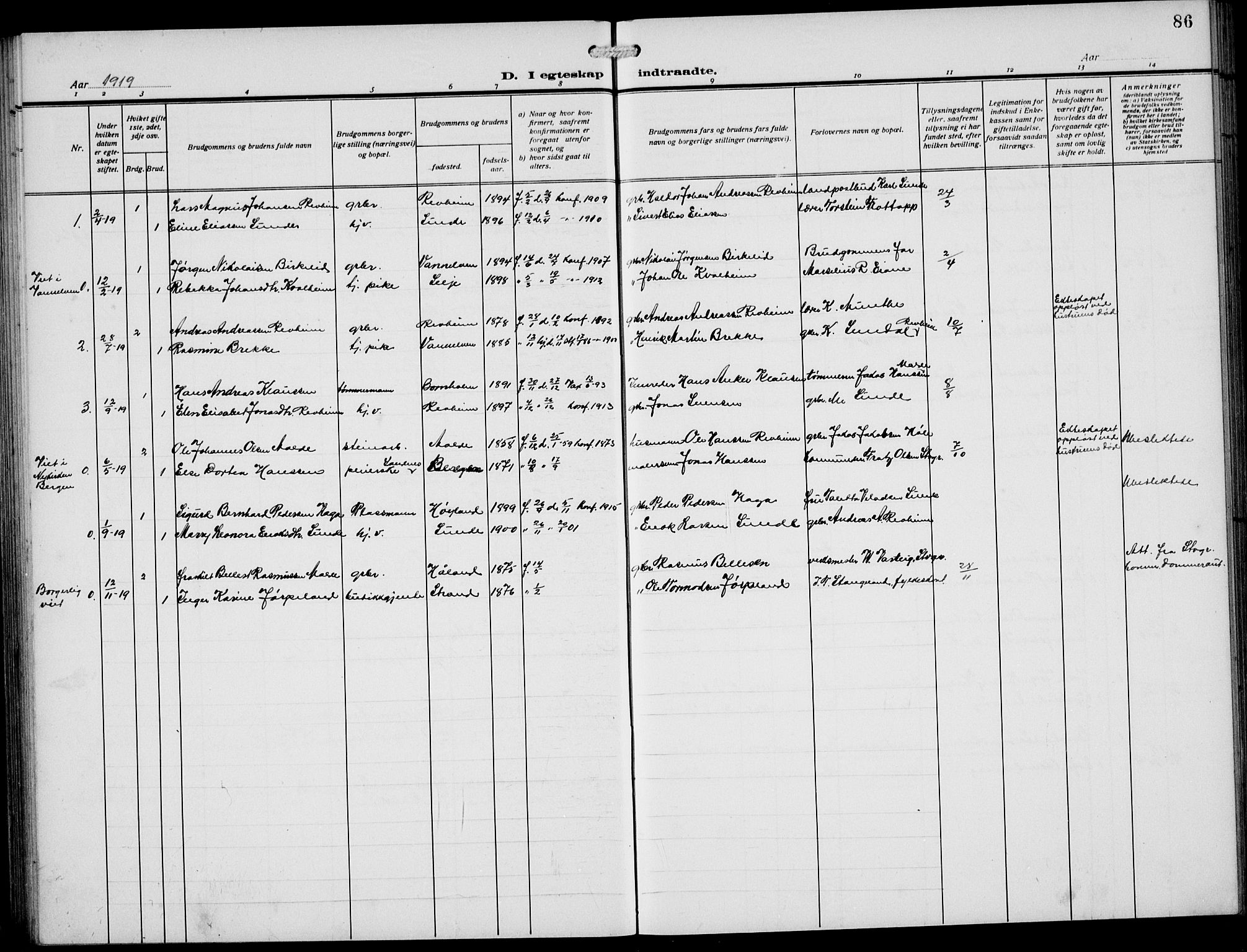 Håland sokneprestkontor, AV/SAST-A-101802/002/A/L0001: Parish register (copy) no. B 6, 1914-1940, p. 86