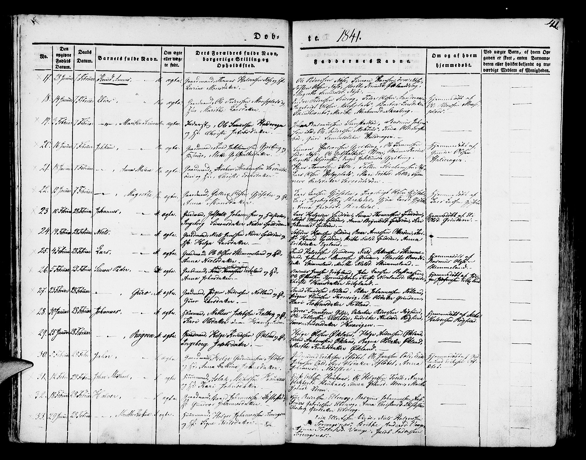 Finnås sokneprestembete, SAB/A-99925/H/Ha/Haa/Haaa/L0006: Parish register (official) no. A 6, 1836-1850, p. 41