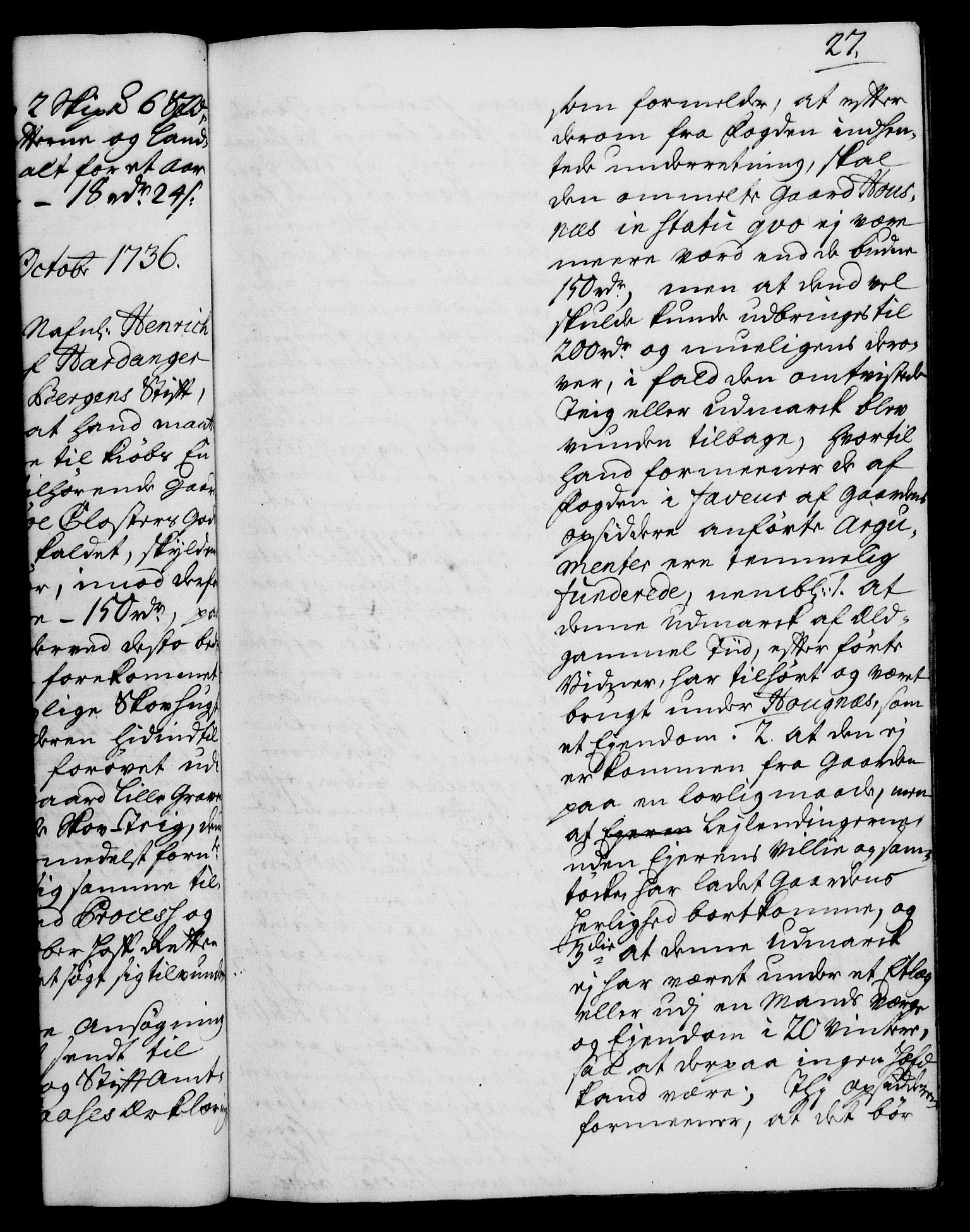 Rentekammeret, Kammerkanselliet, RA/EA-3111/G/Gh/Gha/L0019: Norsk ekstraktmemorialprotokoll (merket RK 53.64), 1736-1737, p. 27