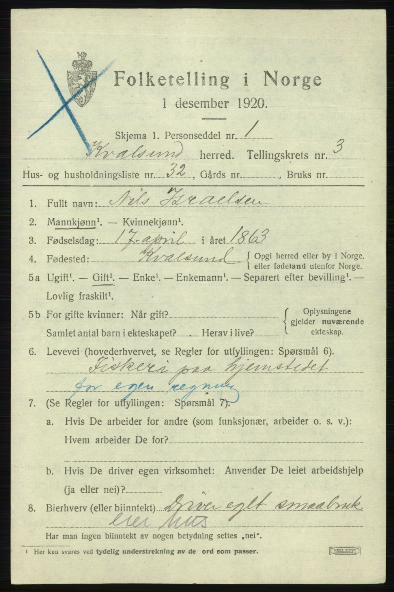 SATØ, 1920 census for , 1920, p. 1318