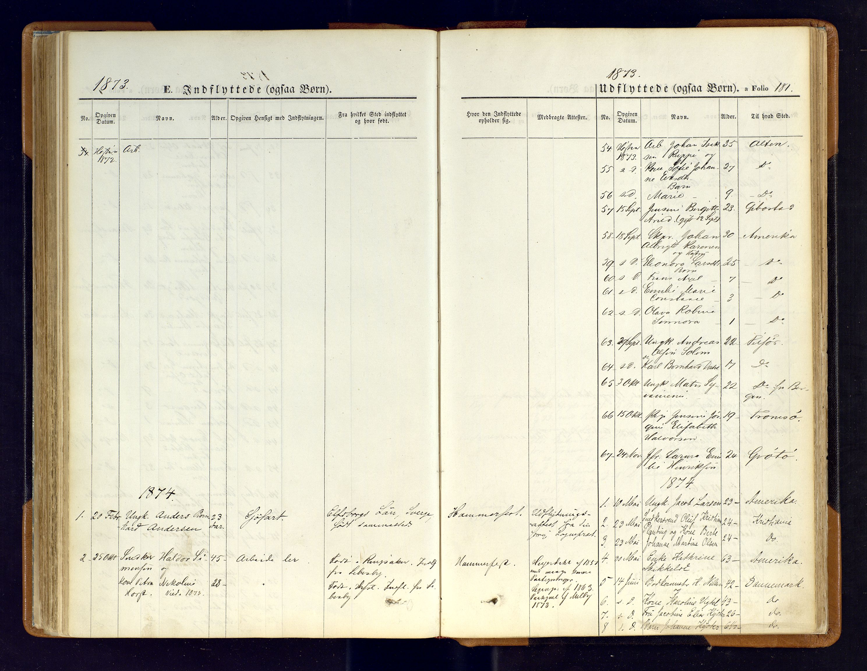 Hammerfest sokneprestkontor, SATØ/S-1347/H/Ha/L0006.kirke: Parish register (official) no. 6, 1869-1877, p. 181