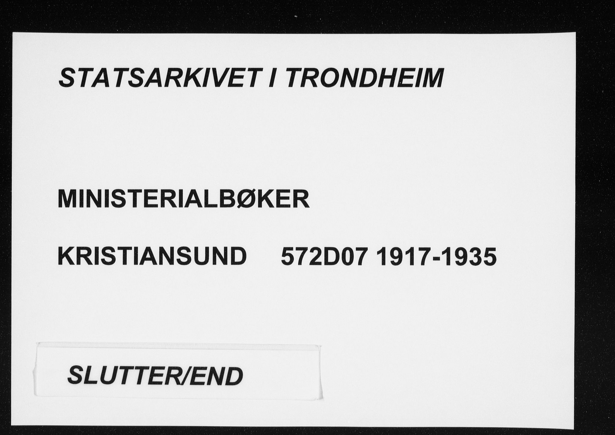 Ministerialprotokoller, klokkerbøker og fødselsregistre - Møre og Romsdal, AV/SAT-A-1454/572/L0863: Parish register (official) no. 572D07, 1917-1935