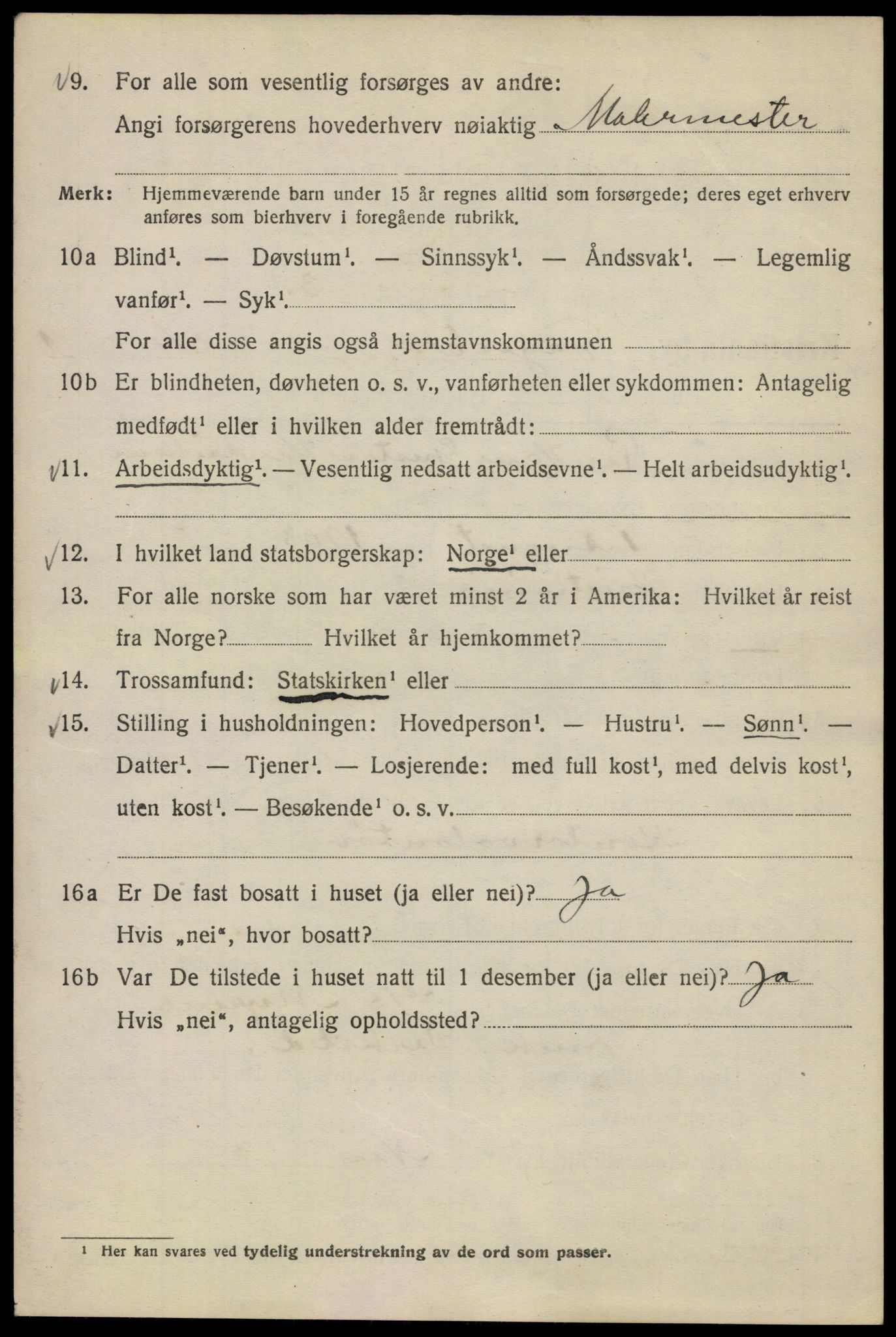 SAO, 1920 census for Kristiania, 1920, p. 225320