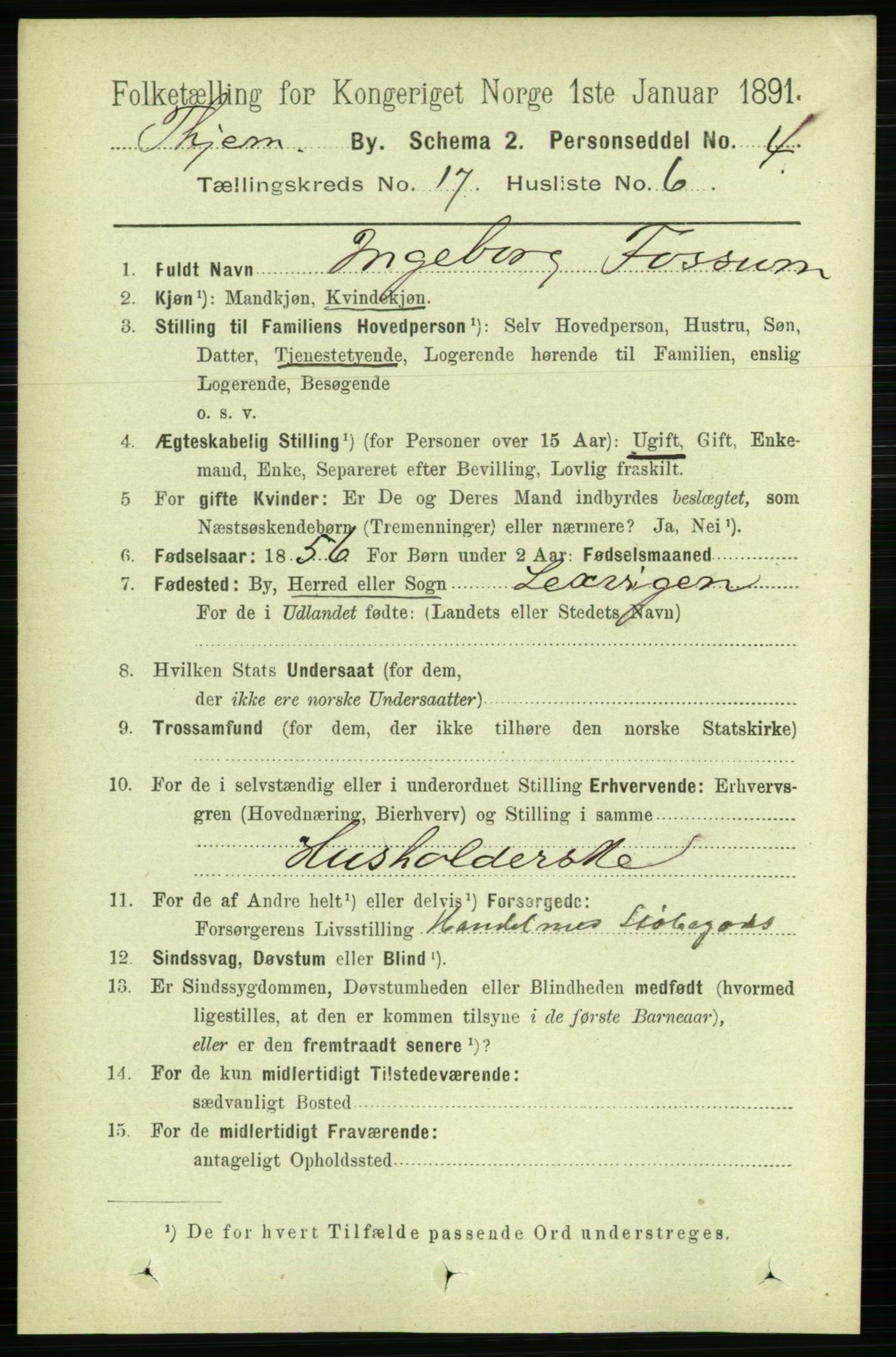 RA, 1891 census for 1601 Trondheim, 1891, p. 13266