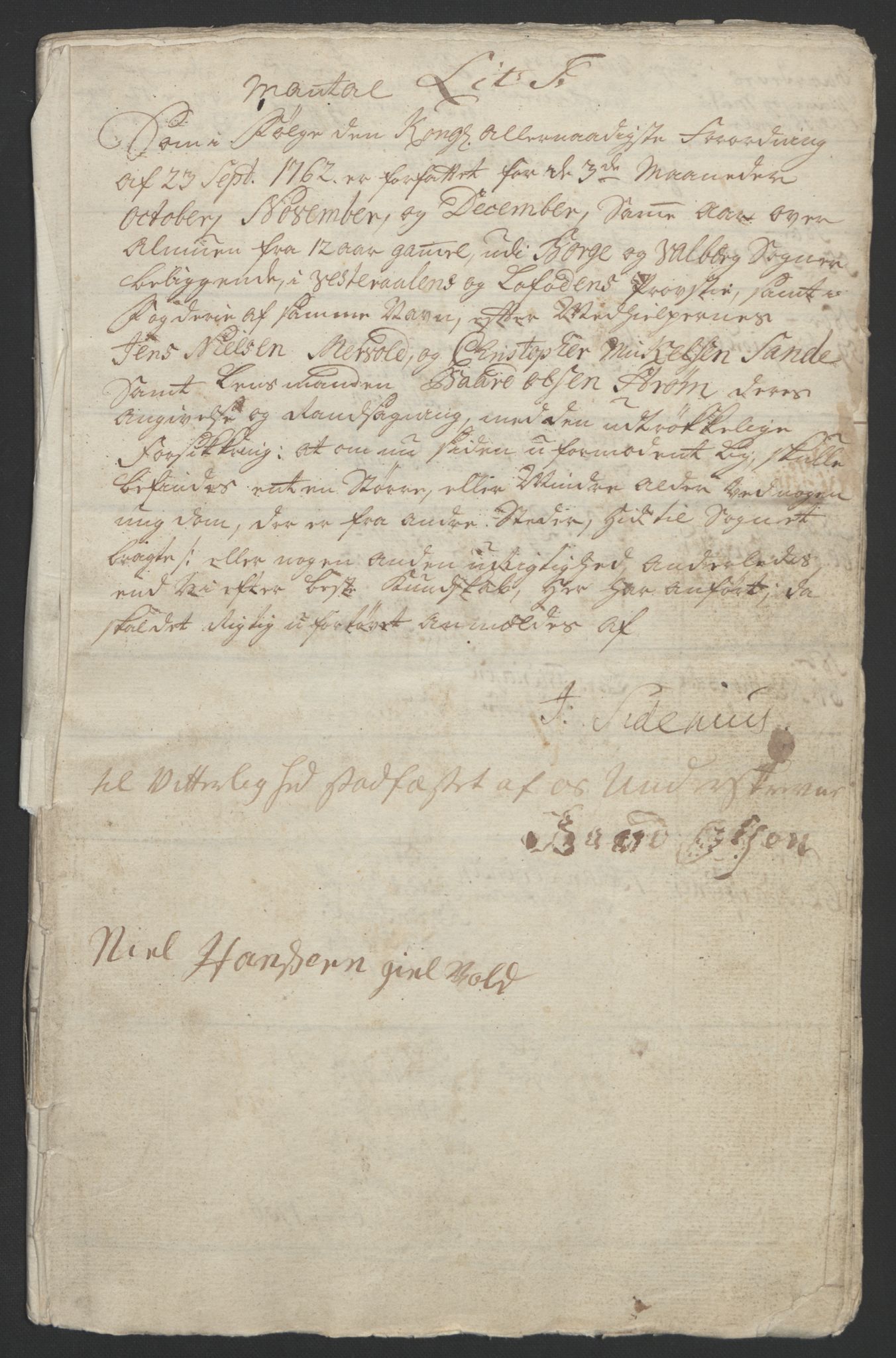 Rentekammeret inntil 1814, Reviderte regnskaper, Fogderegnskap, AV/RA-EA-4092/R67/L4747: Ekstraskatten Vesterålen, Andenes og Lofoten, 1762-1766, p. 116