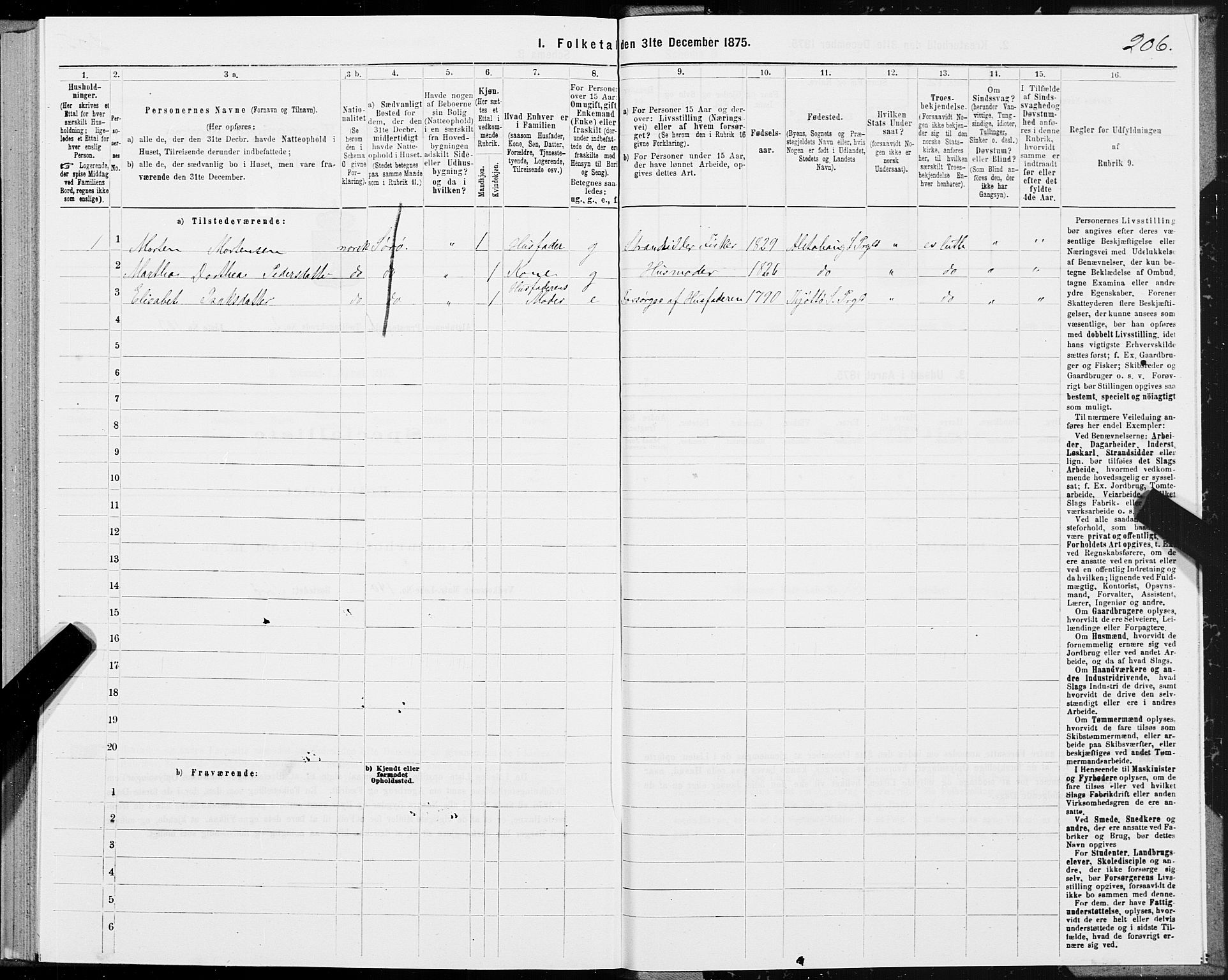 SAT, 1875 census for 1820P Alstahaug, 1875, p. 1806