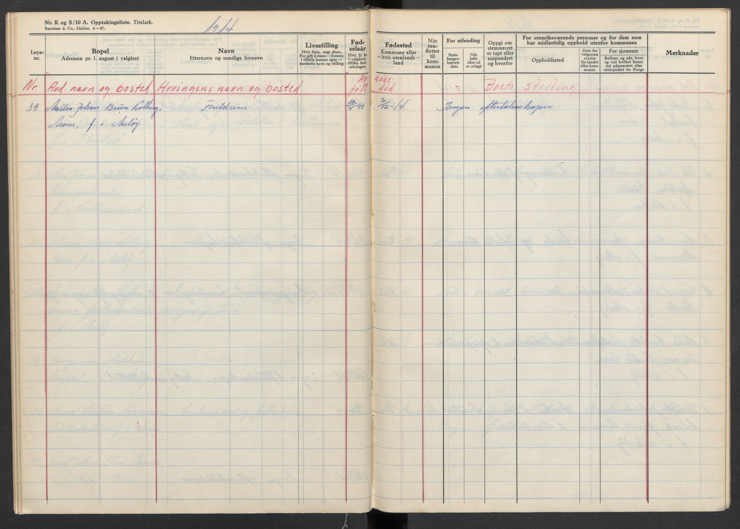 Meløy lensmannskontor, AV/SAT-A-5701/1/02/L0001: 2.01.01 - Dødsfallsprotokoll, 1911-1917