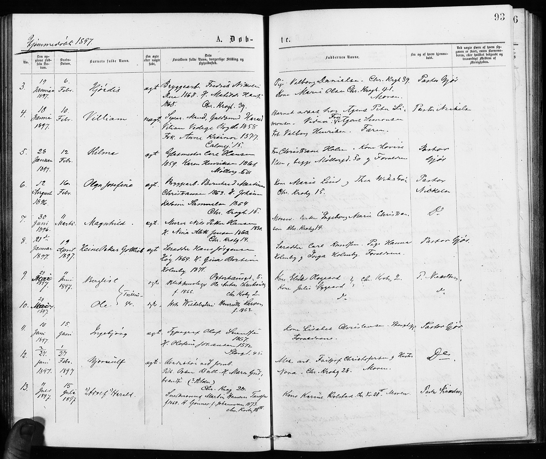 Jakob prestekontor Kirkebøker, SAO/A-10850/F/Fa/L0001: Parish register (official) no. 1, 1875-1924, p. 93