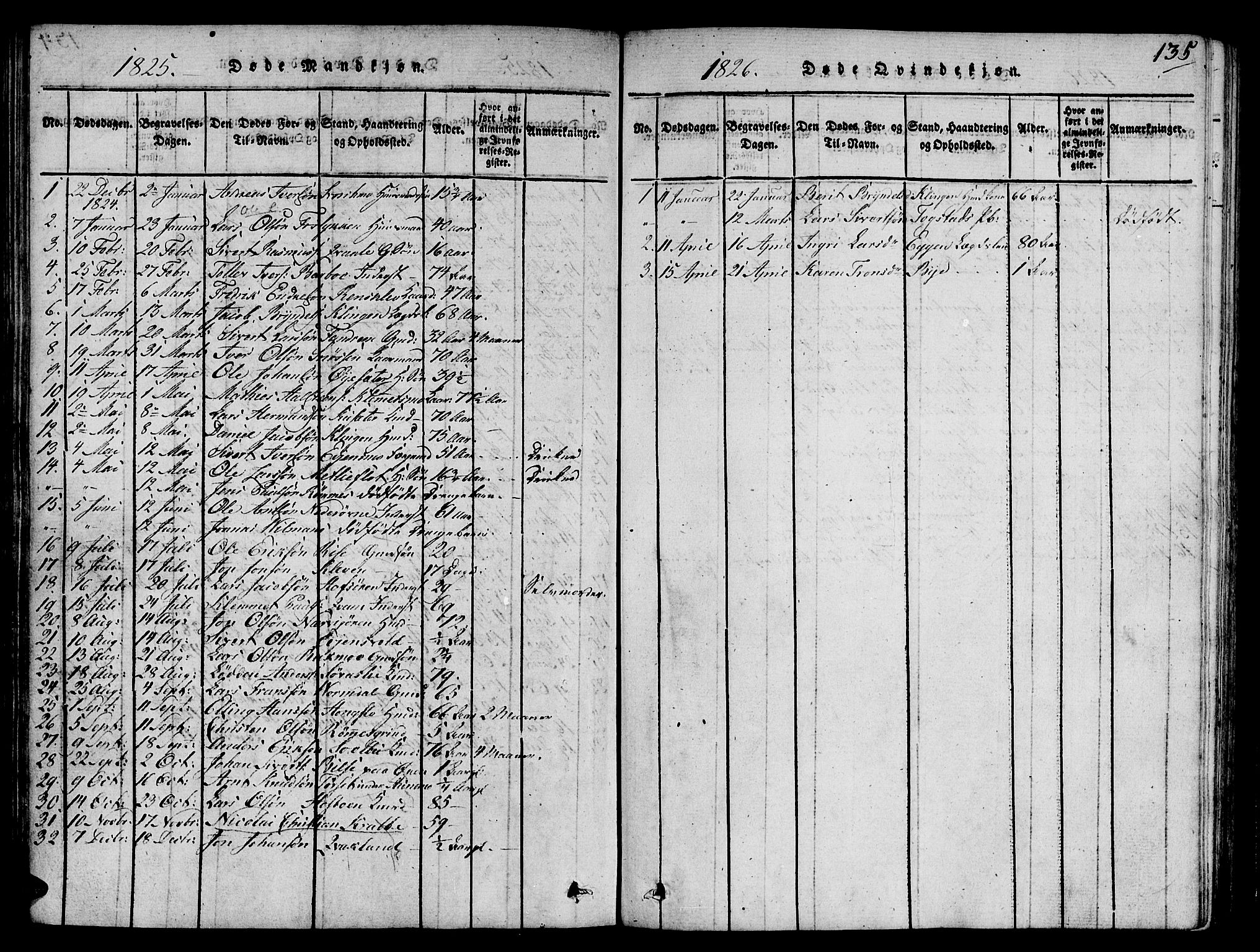 Ministerialprotokoller, klokkerbøker og fødselsregistre - Sør-Trøndelag, SAT/A-1456/668/L0803: Parish register (official) no. 668A03, 1800-1826, p. 135