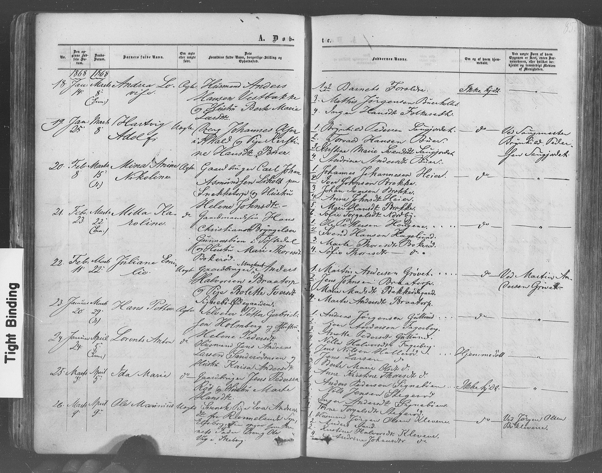 Idd prestekontor Kirkebøker, AV/SAO-A-10911/F/Fc/L0005: Parish register (official) no. III 5, 1861-1877, p. 85