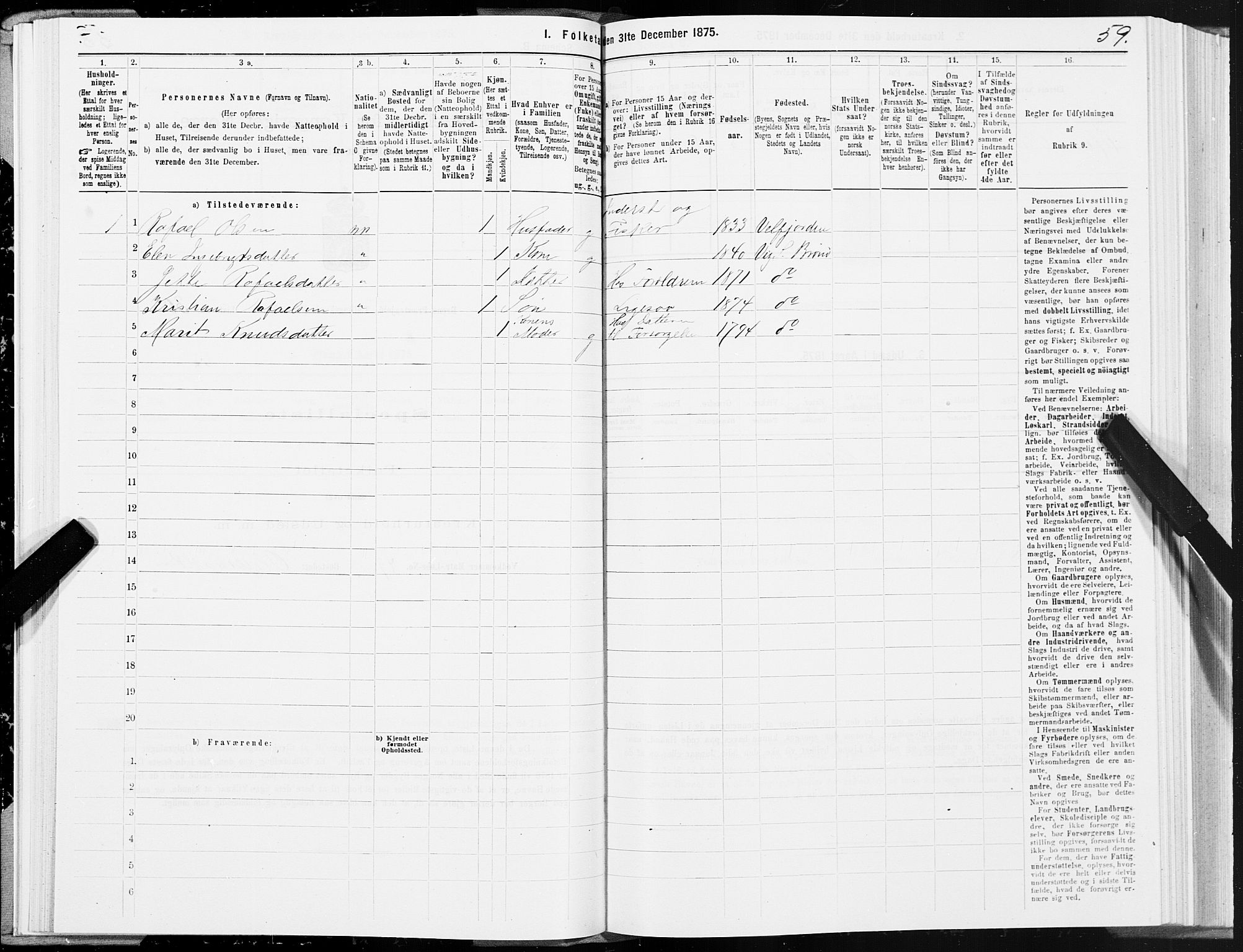 SAT, 1875 census for 1814P Brønnøy, 1875, p. 1059