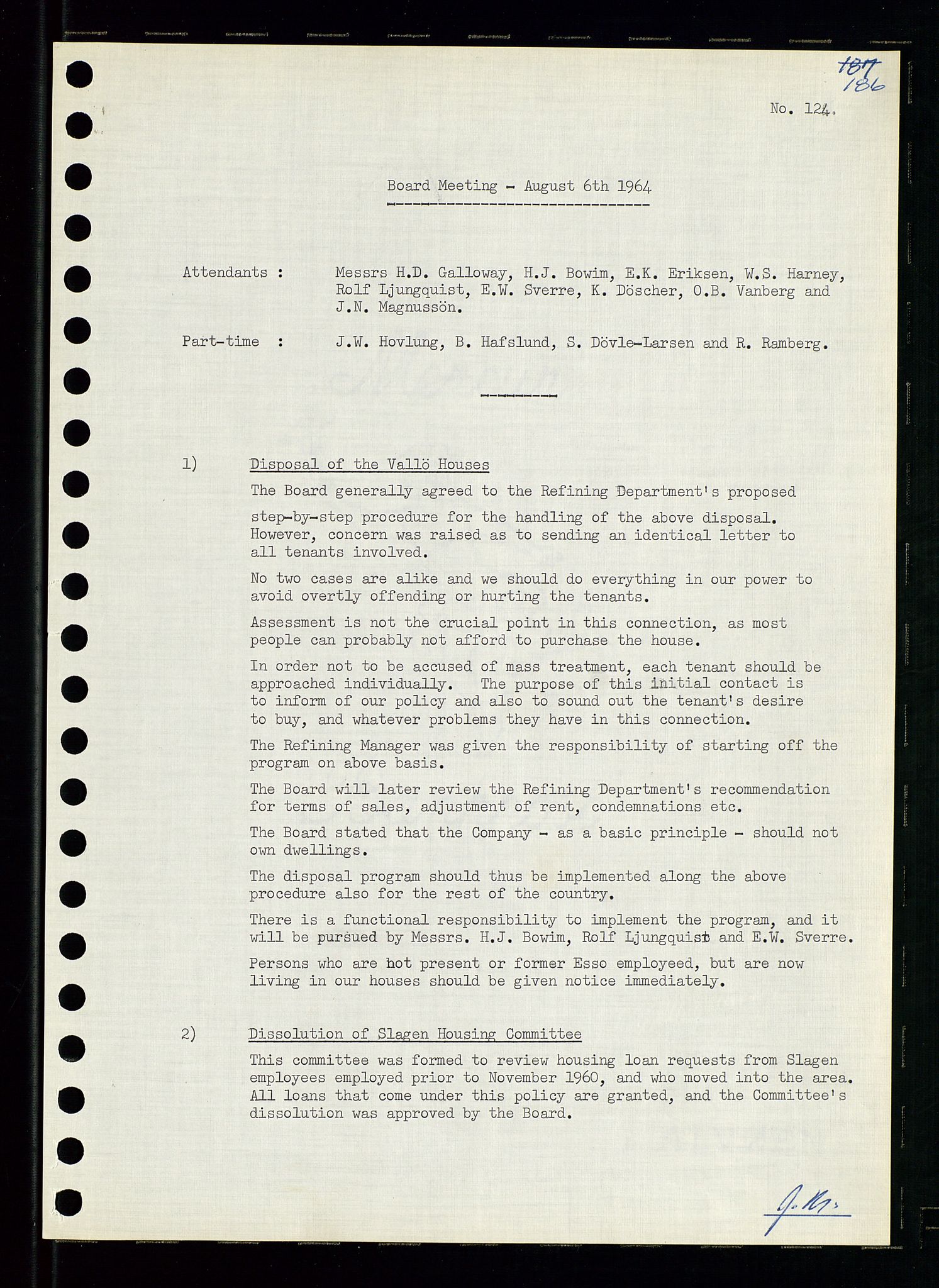 Pa 0982 - Esso Norge A/S, AV/SAST-A-100448/A/Aa/L0001/0004: Den administrerende direksjon Board minutes (styrereferater) / Den administrerende direksjon Board minutes (styrereferater), 1963-1964, p. 75