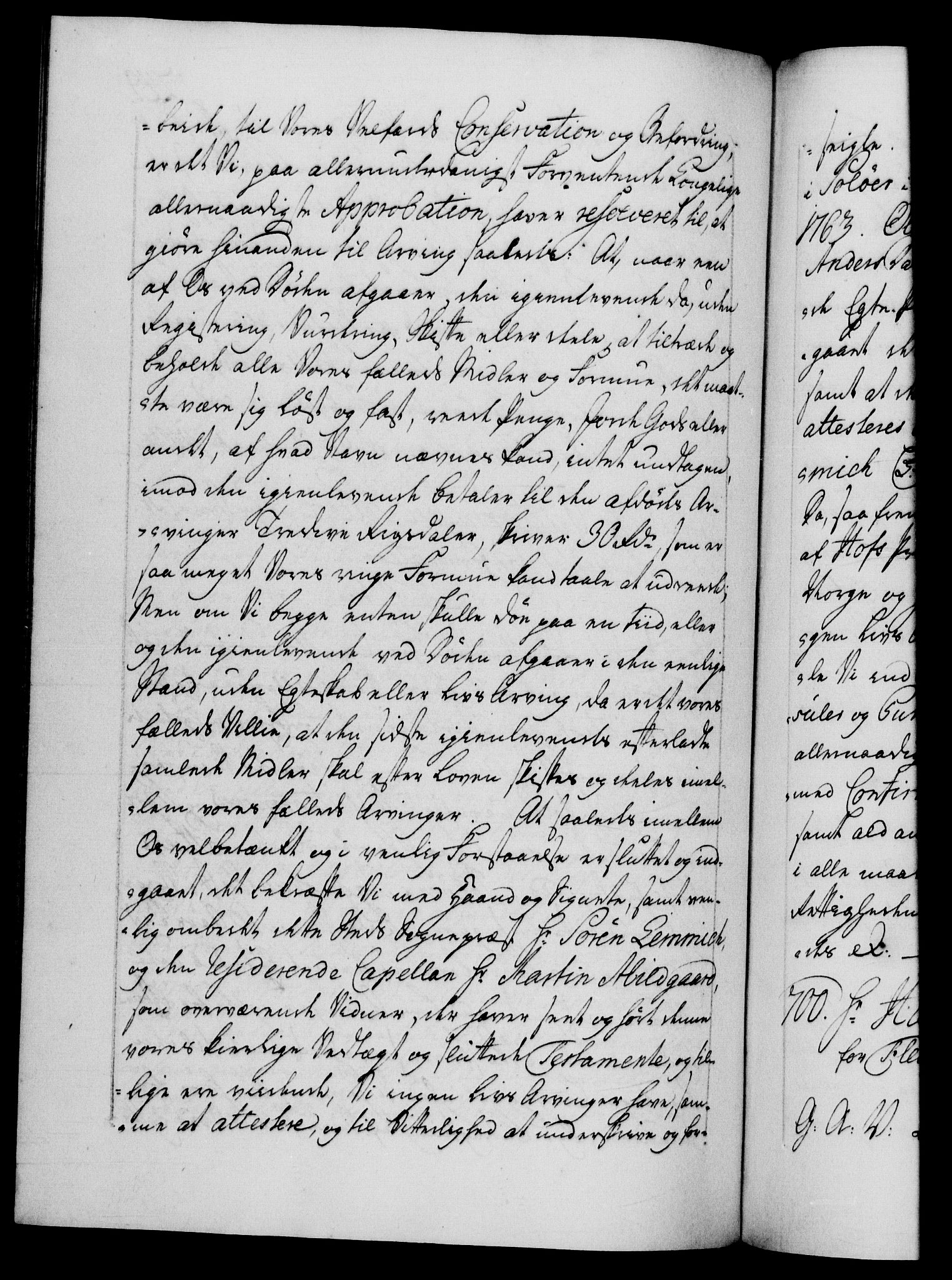 Danske Kanselli 1572-1799, RA/EA-3023/F/Fc/Fca/Fcaa/L0042: Norske registre, 1763-1766, p. 249b