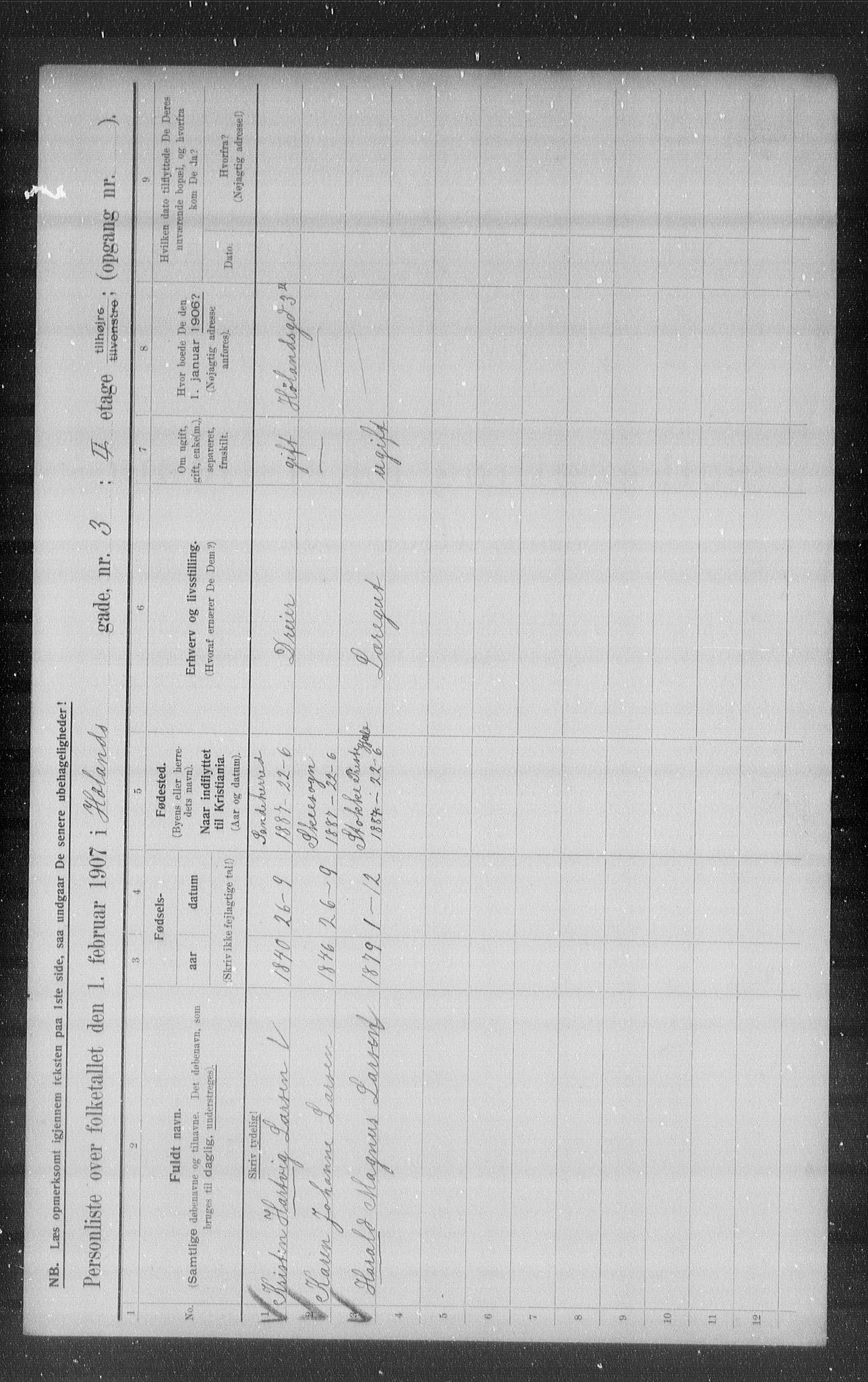 OBA, Municipal Census 1907 for Kristiania, 1907, p. 21713