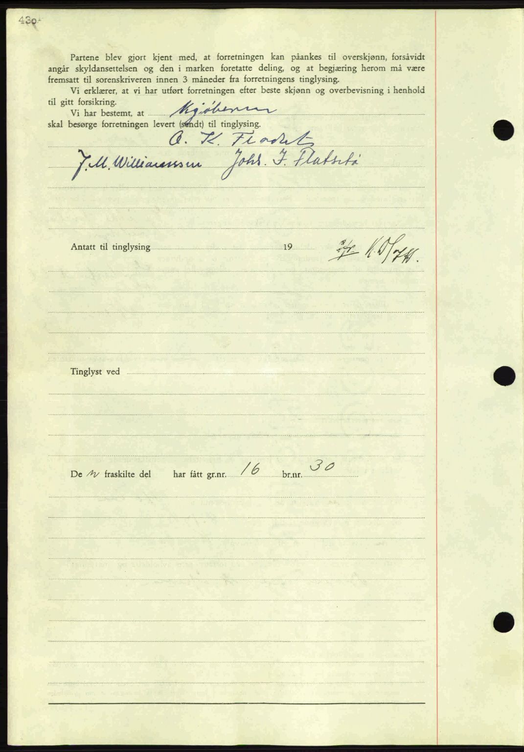 Nordmøre sorenskriveri, AV/SAT-A-4132/1/2/2Ca: Mortgage book no. A82, 1937-1938, Diary no: : 2578/1937