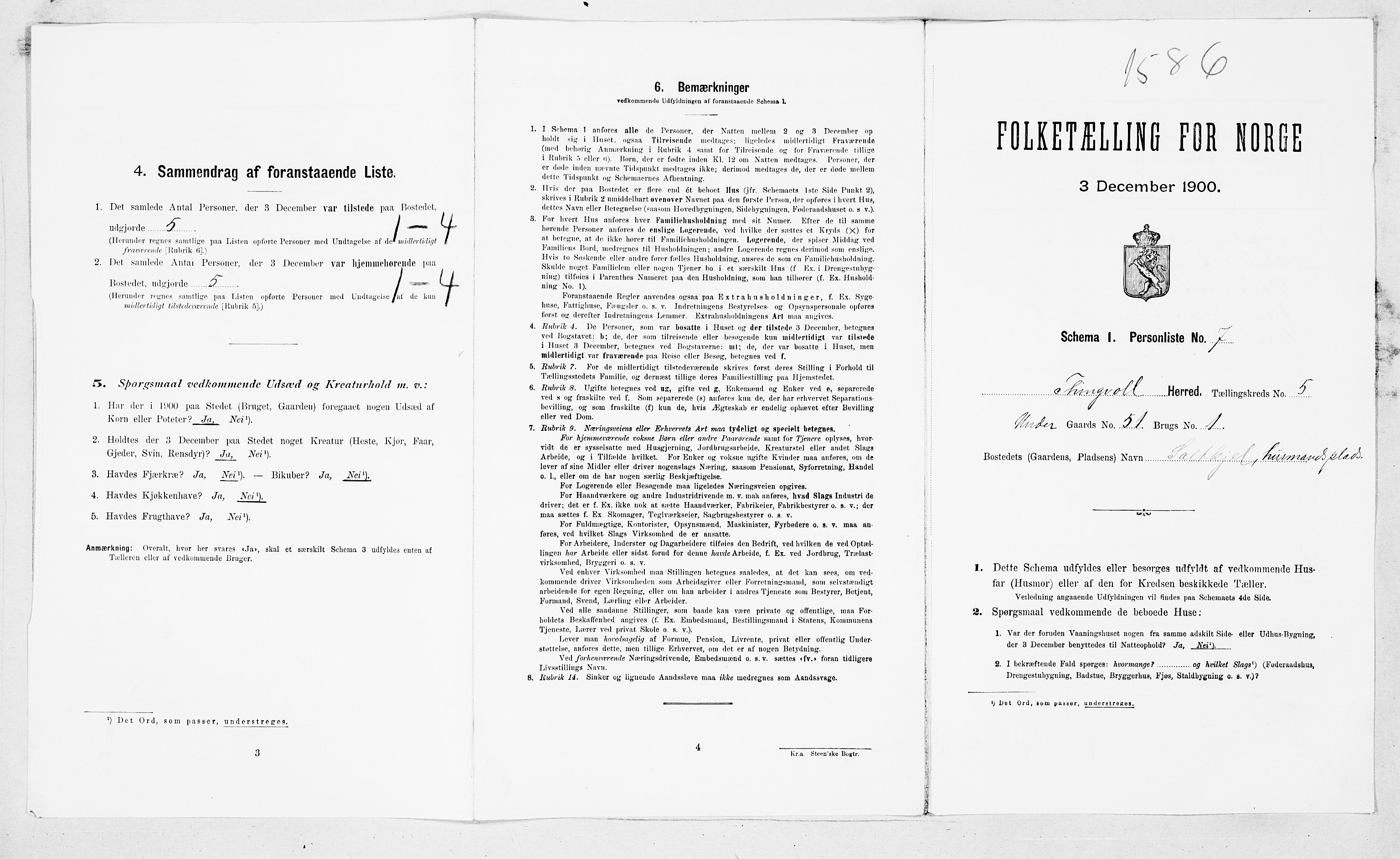 SAT, 1900 census for Tingvoll, 1900, p. 393