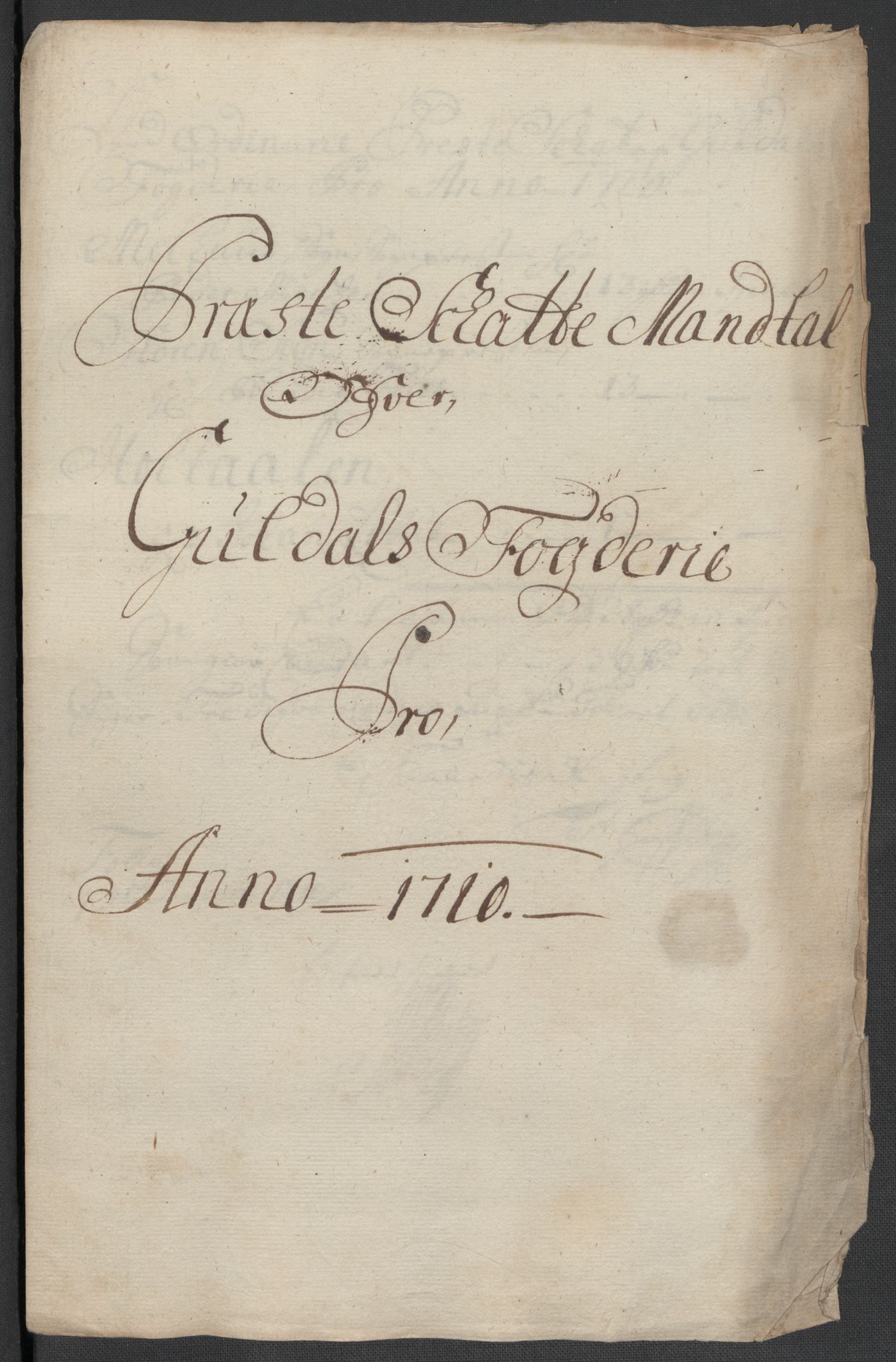 Rentekammeret inntil 1814, Reviderte regnskaper, Fogderegnskap, RA/EA-4092/R60/L3960: Fogderegnskap Orkdal og Gauldal, 1710, p. 266