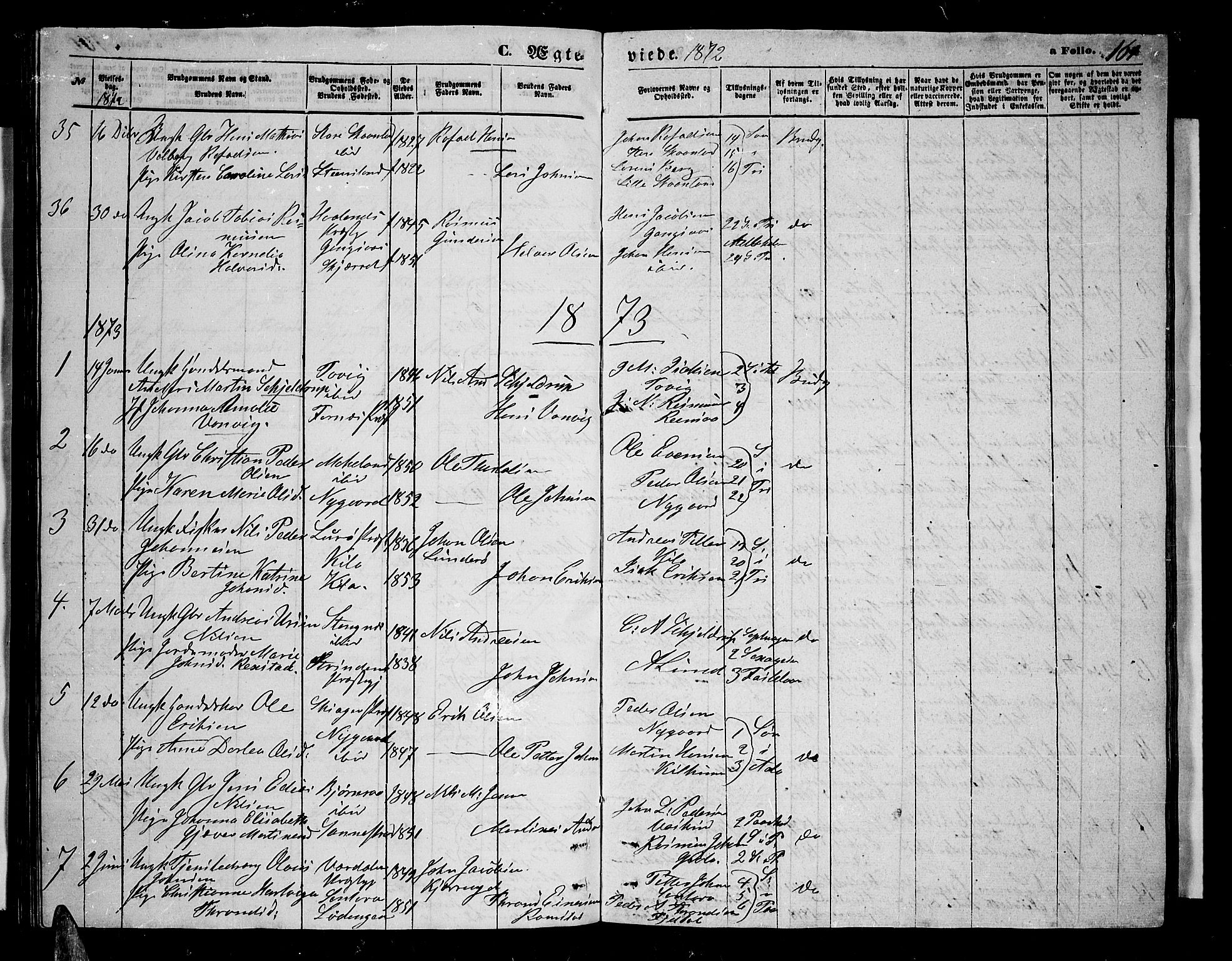 Trondenes sokneprestkontor, SATØ/S-1319/H/Hb/L0009klokker: Parish register (copy) no. 9, 1870-1876, p. 161