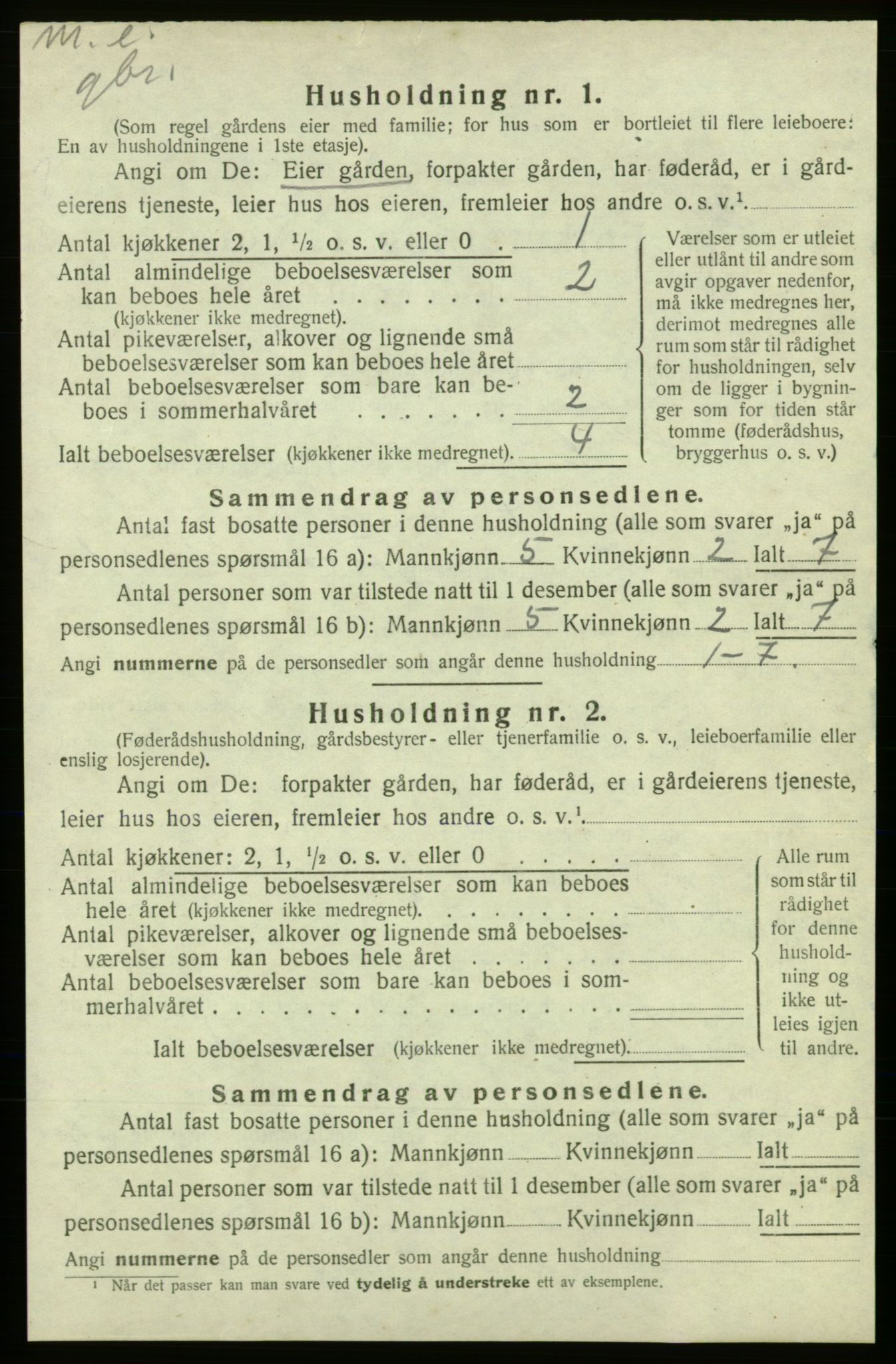 SAB, 1920 census for Kvinnherad, 1920, p. 316