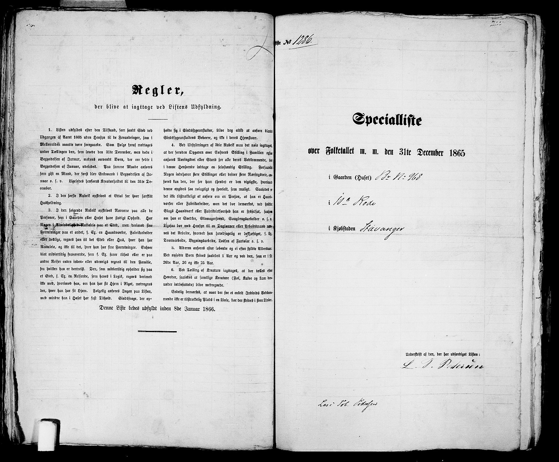 RA, 1865 census for Stavanger, 1865, p. 2604