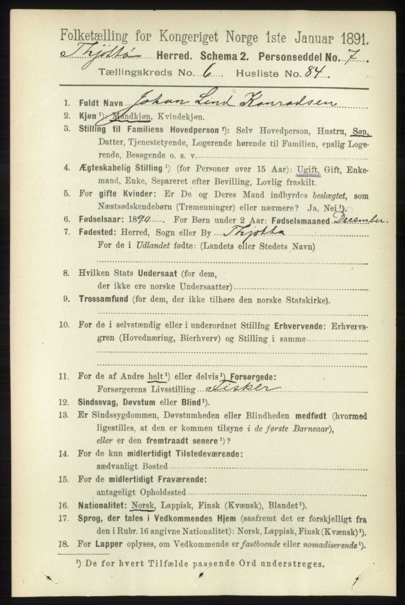 RA, 1891 census for 1817 Tjøtta, 1891, p. 3510