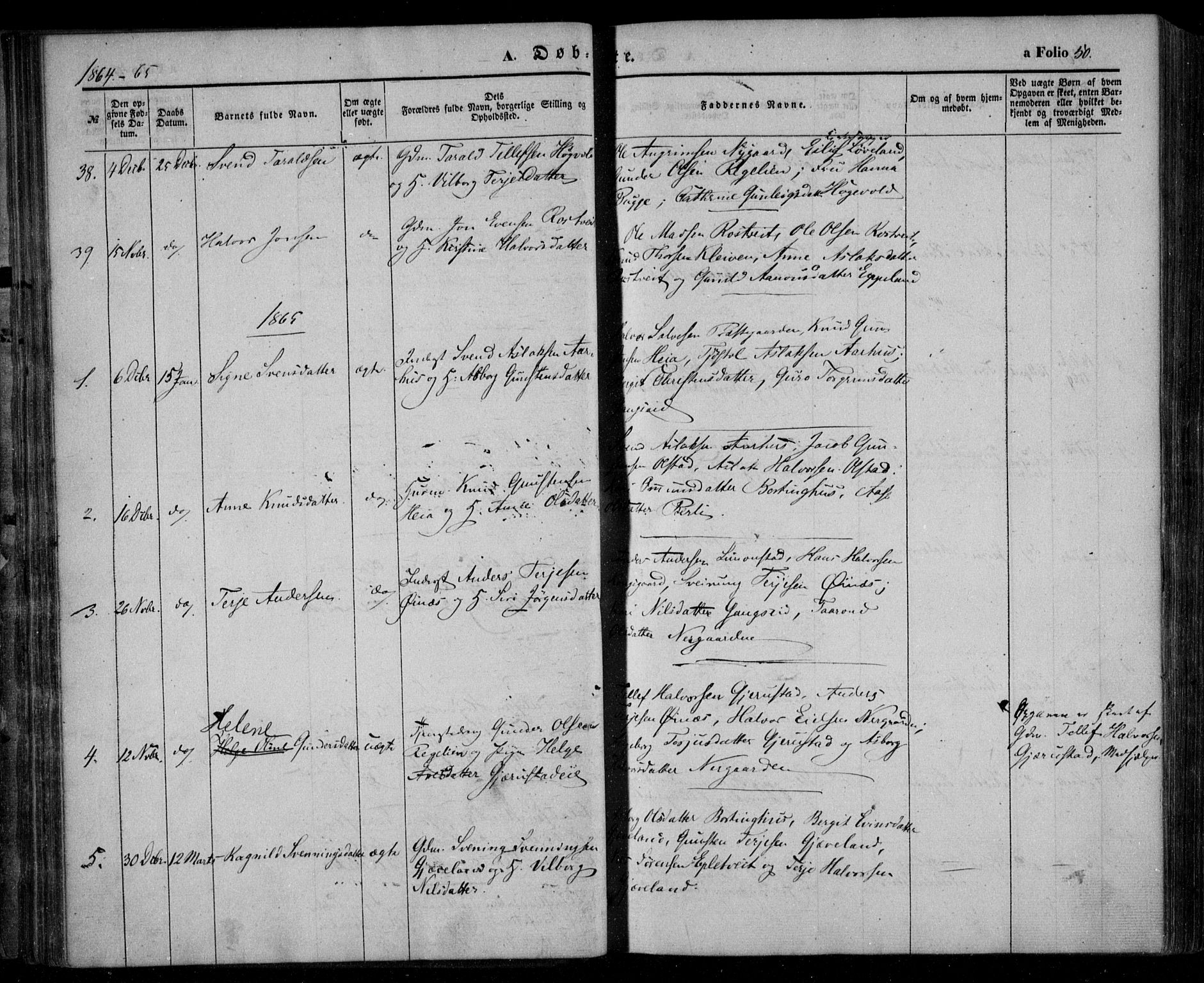 Åmli sokneprestkontor, AV/SAK-1111-0050/F/Fa/Fac/L0008: Parish register (official) no. A 8, 1852-1869, p. 50