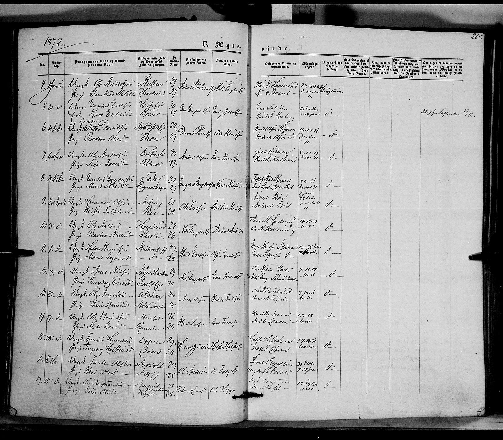 Nord-Aurdal prestekontor, SAH/PREST-132/H/Ha/Haa/L0008: Parish register (official) no. 8, 1863-1875, p. 265