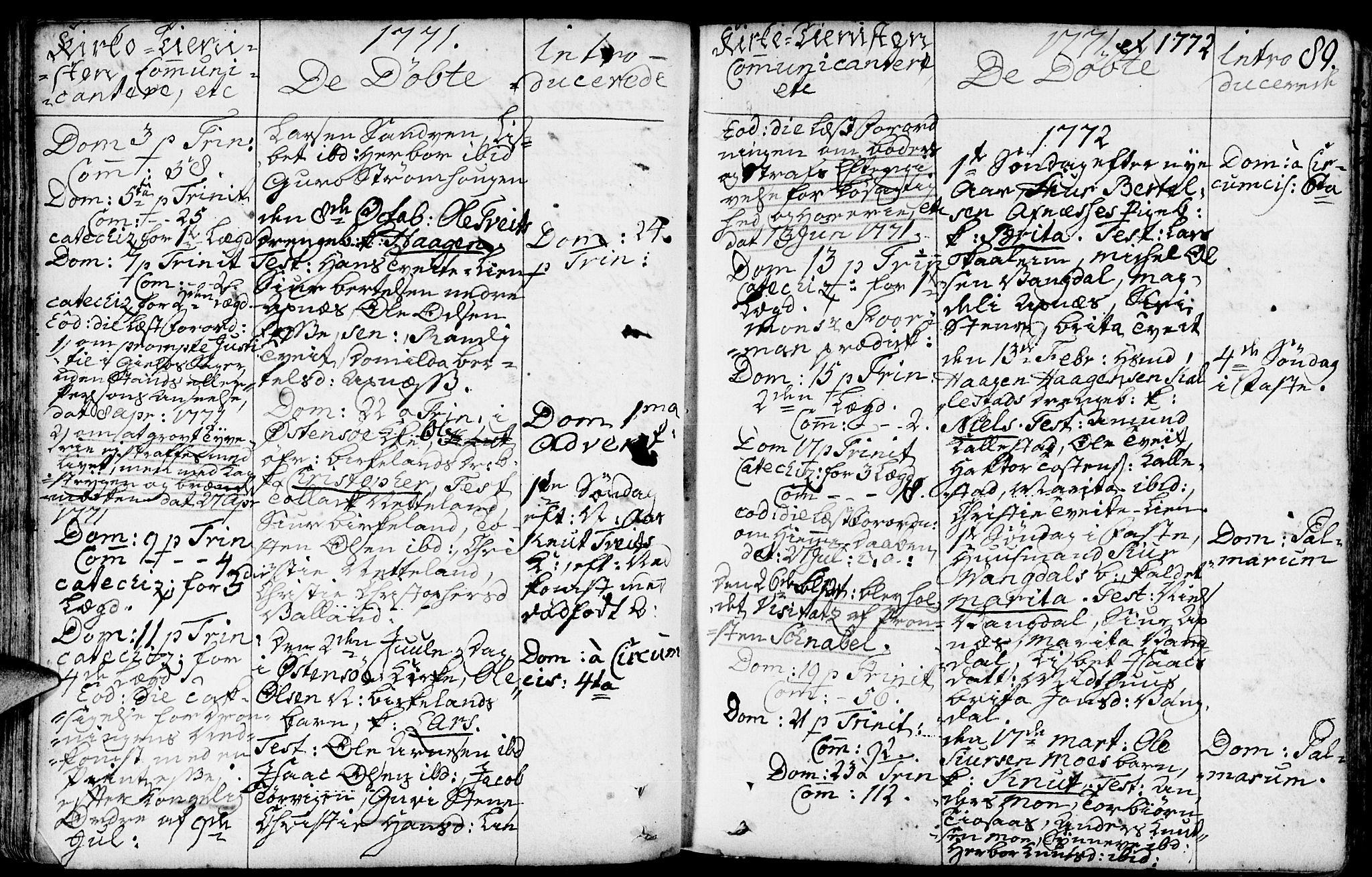 Kvam sokneprestembete, SAB/A-76201/H/Haa: Parish register (official) no. A 3, 1743-1795, p. 89