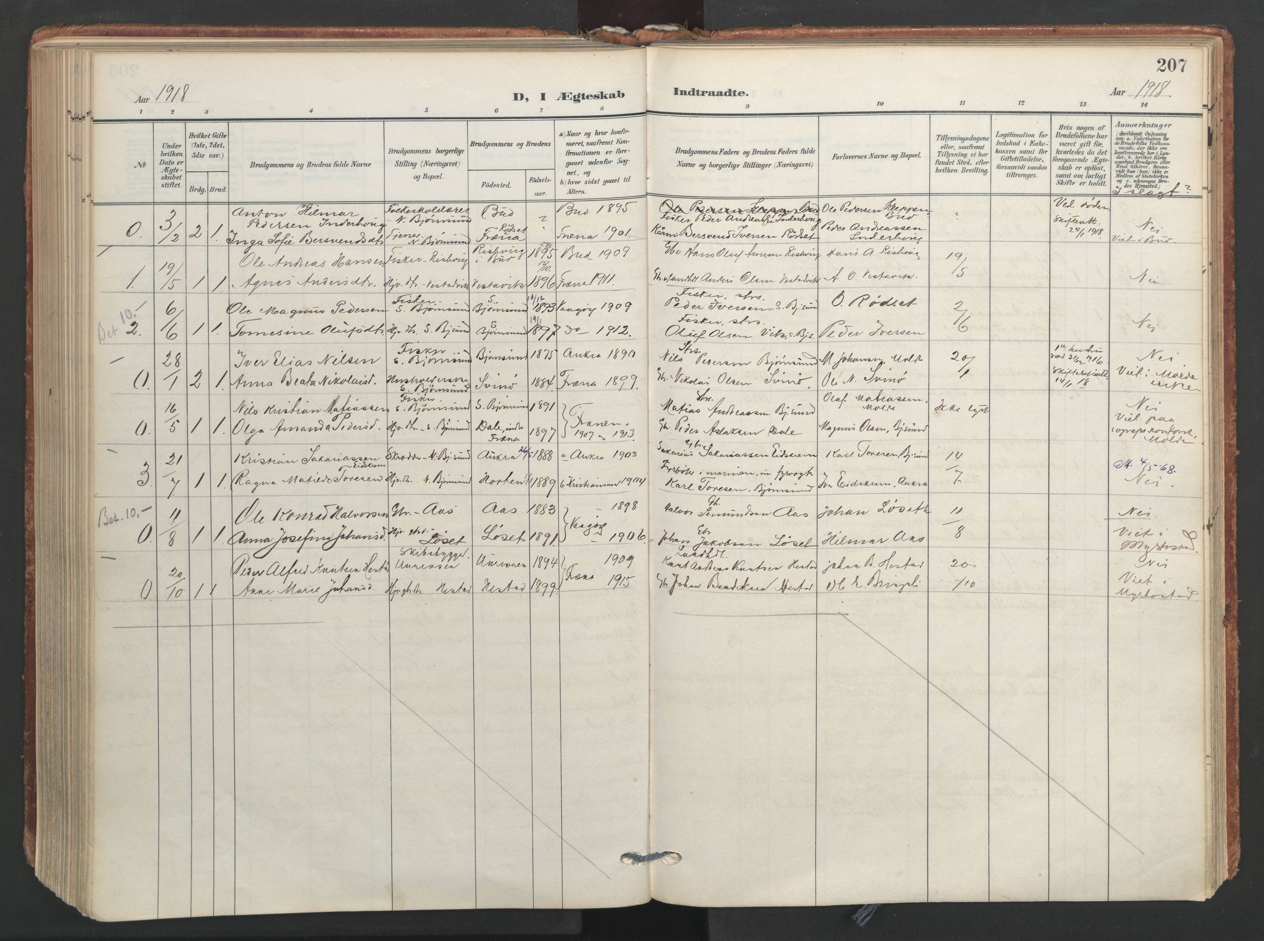 Ministerialprotokoller, klokkerbøker og fødselsregistre - Møre og Romsdal, AV/SAT-A-1454/565/L0751: Parish register (official) no. 565A05, 1905-1979, p. 207