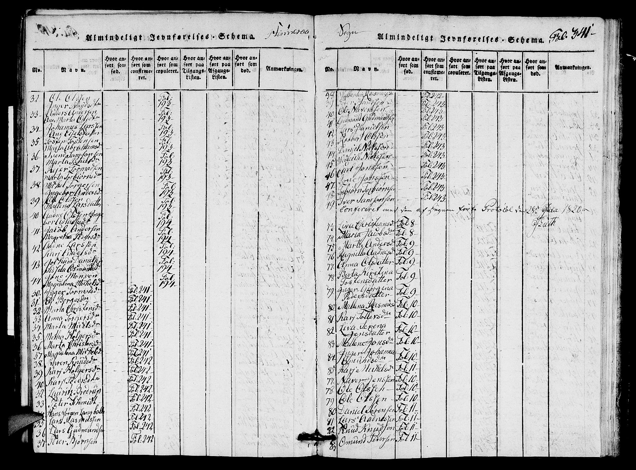 Nedstrand sokneprestkontor, SAST/A-101841/01/V: Parish register (copy) no. B 1 /1, 1816-1847, p. 341
