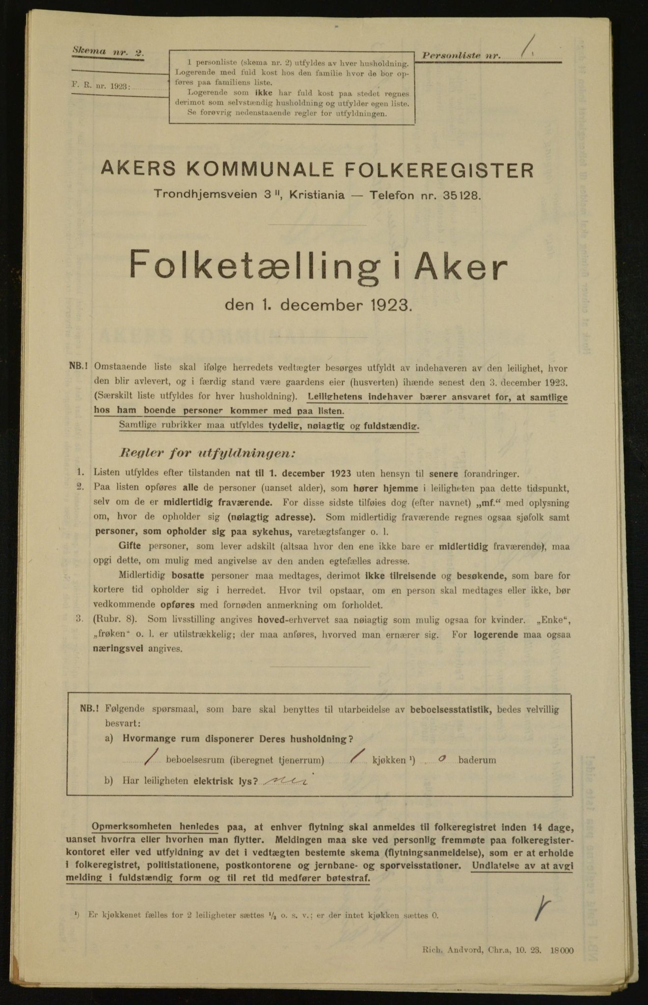 , Municipal Census 1923 for Aker, 1923, p. 31334