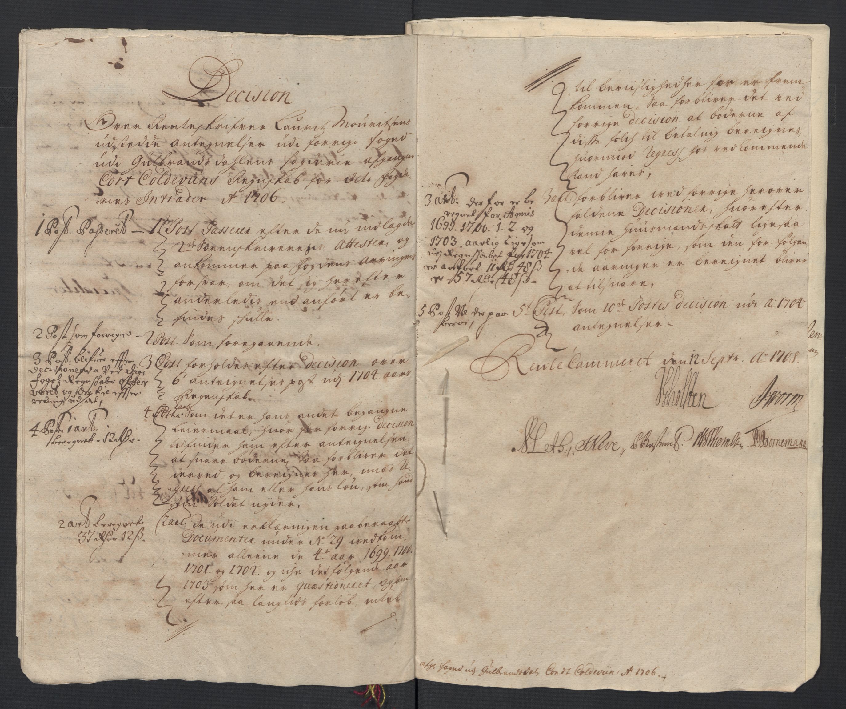 Rentekammeret inntil 1814, Reviderte regnskaper, Fogderegnskap, AV/RA-EA-4092/R17/L1178: Fogderegnskap Gudbrandsdal, 1705-1707, p. 264