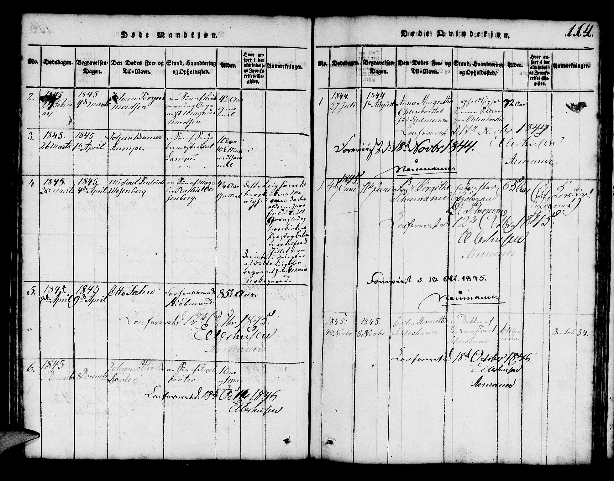 Mariakirken Sokneprestembete, SAB/A-76901/H/Hab/L0001: Parish register (copy) no. A 1, 1815-1846, p. 114