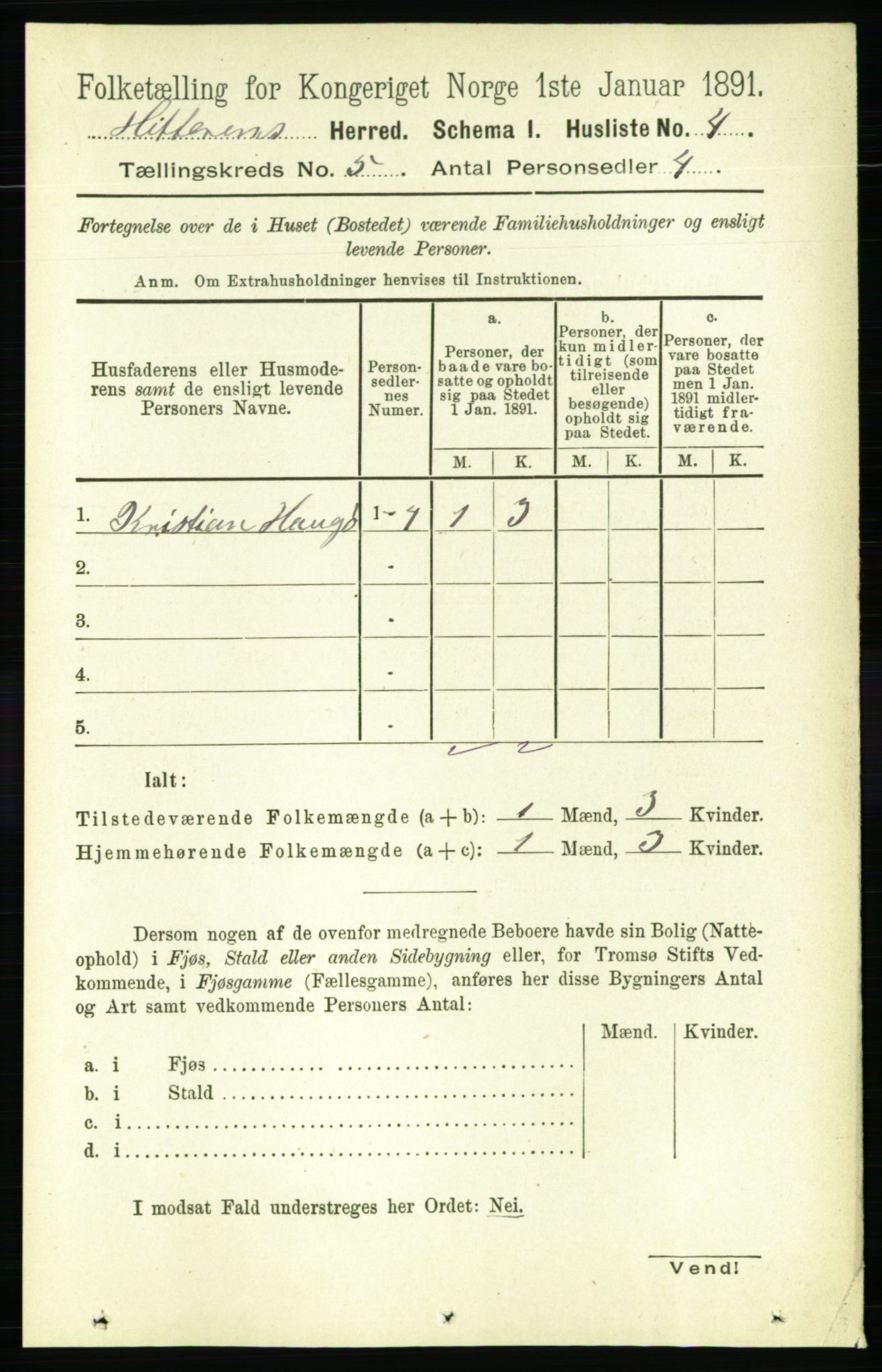 RA, 1891 census for 1617 Hitra, 1891, p. 864