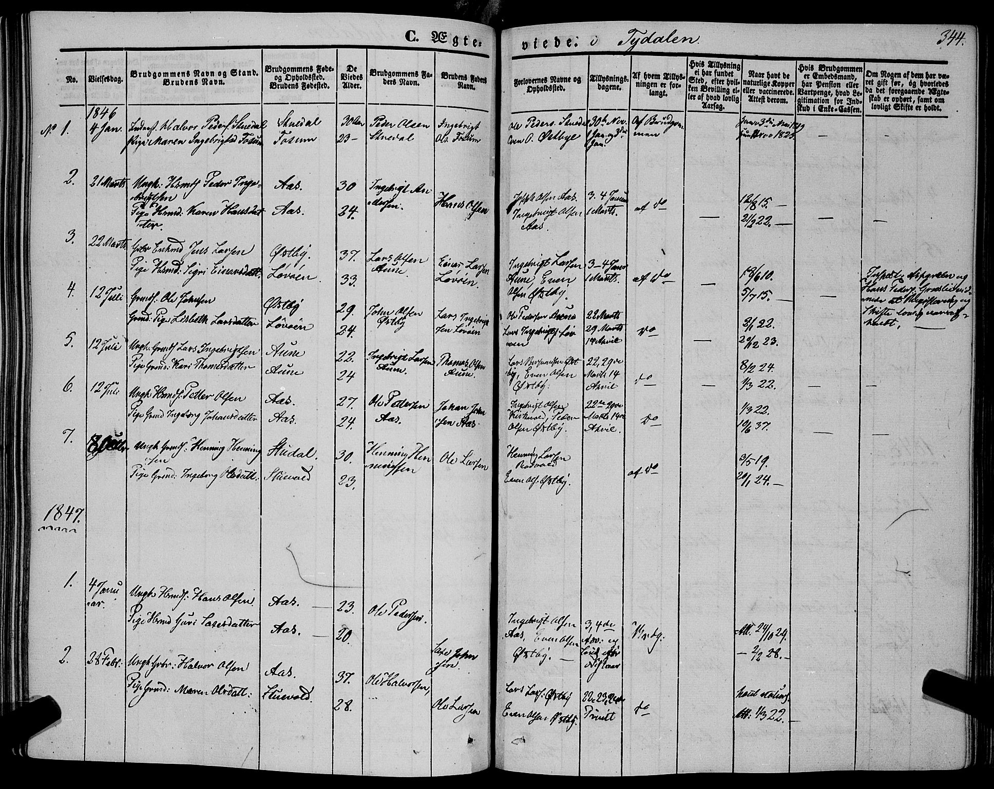 Ministerialprotokoller, klokkerbøker og fødselsregistre - Sør-Trøndelag, SAT/A-1456/695/L1146: Parish register (official) no. 695A06 /2, 1843-1859, p. 344