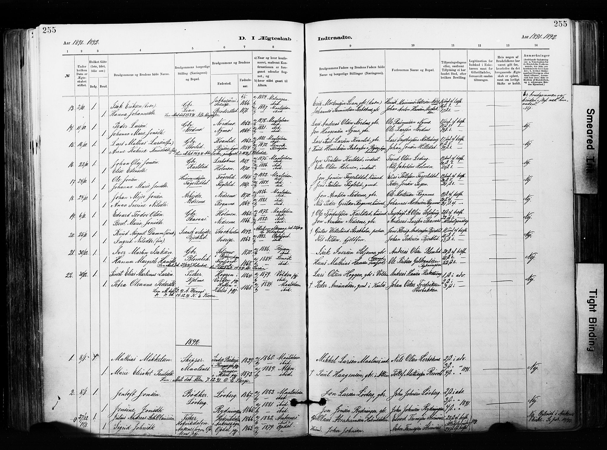 Målselv sokneprestembete, SATØ/S-1311/G/Ga/Gaa/L0007kirke: Parish register (official) no. 7, 1884-1903, p. 255