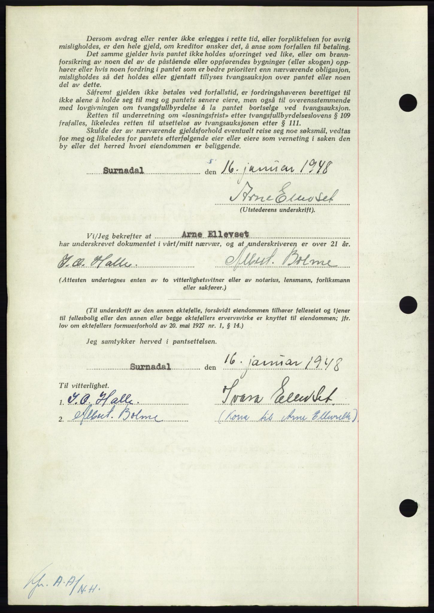 Nordmøre sorenskriveri, AV/SAT-A-4132/1/2/2Ca: Mortgage book no. B97, 1947-1948, Diary no: : 147/1948