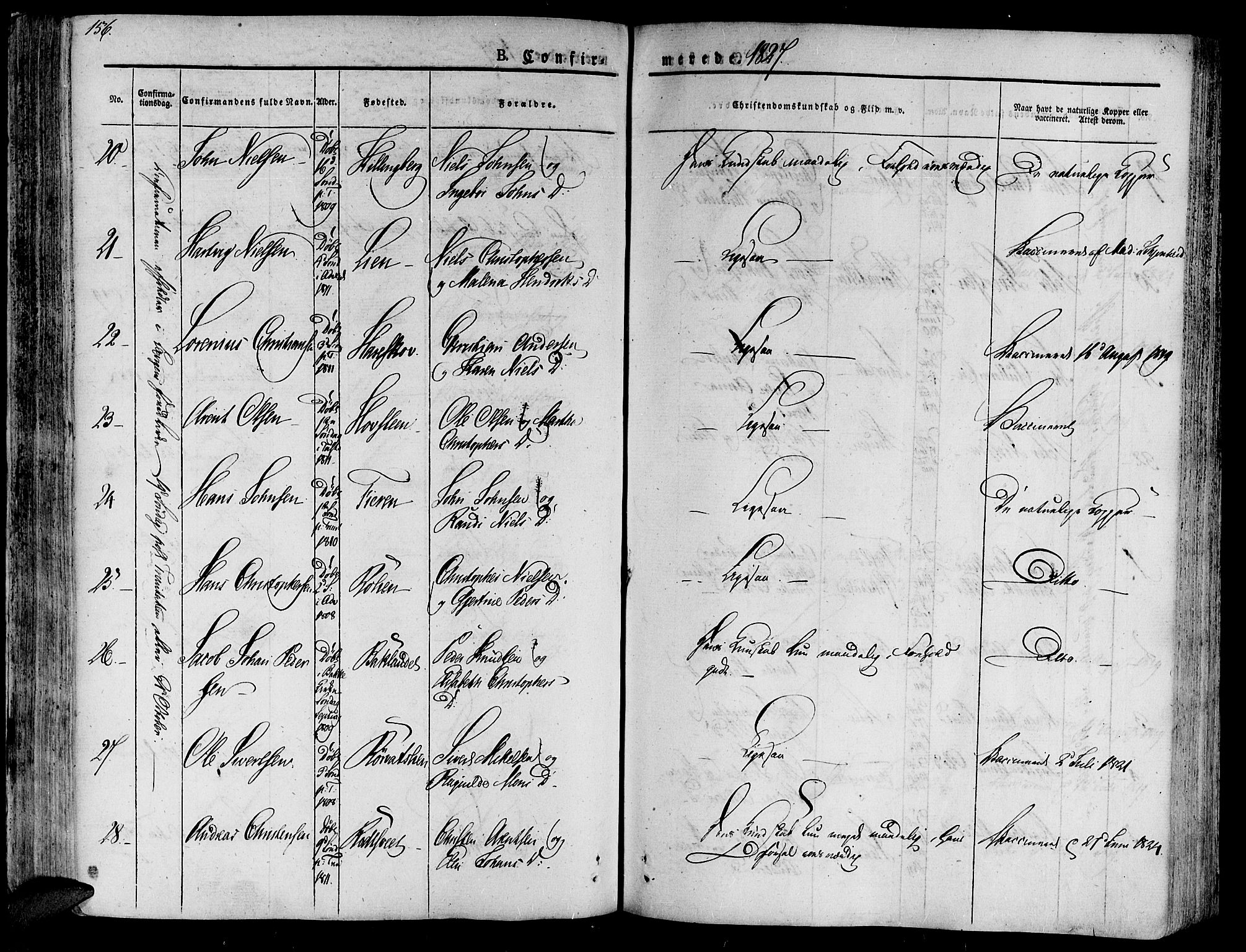 Ministerialprotokoller, klokkerbøker og fødselsregistre - Nord-Trøndelag, AV/SAT-A-1458/701/L0006: Parish register (official) no. 701A06, 1825-1841, p. 156