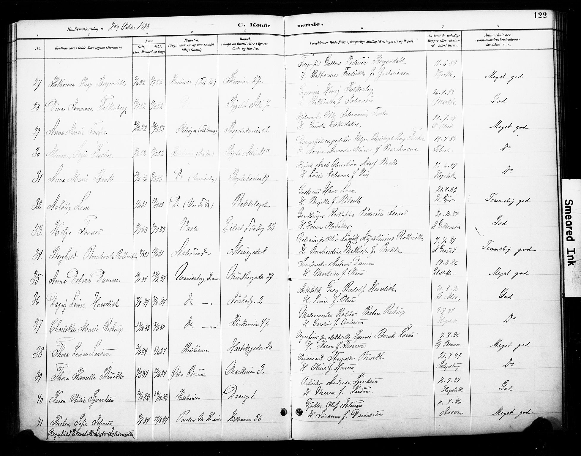 Uranienborg prestekontor Kirkebøker, SAO/A-10877/F/Fa/L0003: Parish register (official) no. 3, 1890-1904, p. 122