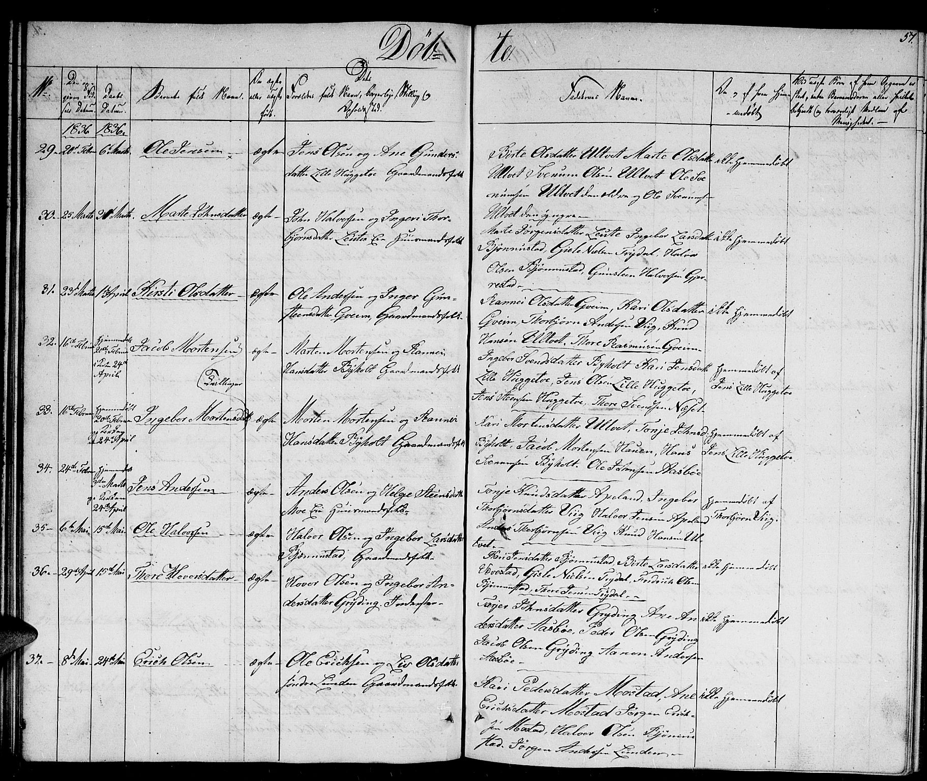 Gjerstad sokneprestkontor, AV/SAK-1111-0014/F/Fb/Fba/L0003: Parish register (copy) no. B 3, 1829-1844, p. 57