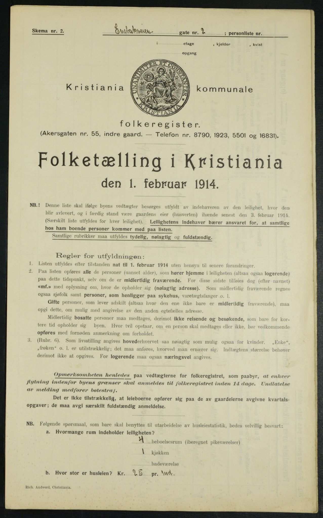 OBA, Municipal Census 1914 for Kristiania, 1914, p. 21185