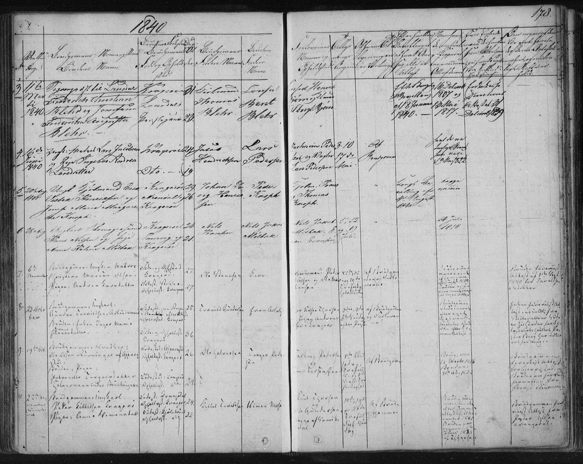 Kragerø kirkebøker, SAKO/A-278/F/Fa/L0005: Parish register (official) no. 5, 1832-1847, p. 178